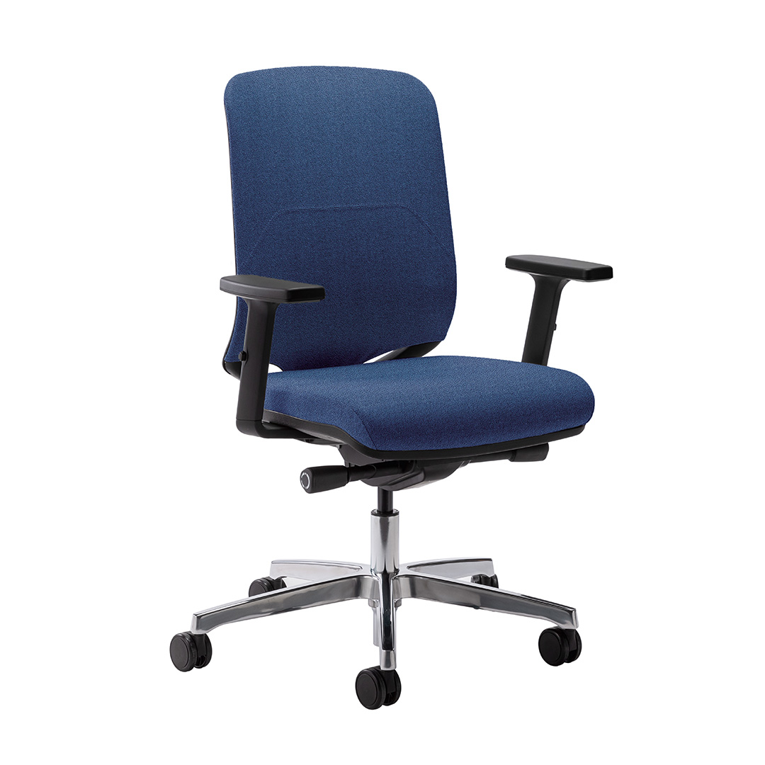 Image of Bürostuhl Milani Bali mit 2D Armlehnen, Dunkelblau/Verchromt, Neu, Ergonomischer Stuhl - ideal für flexibles Arbeiten