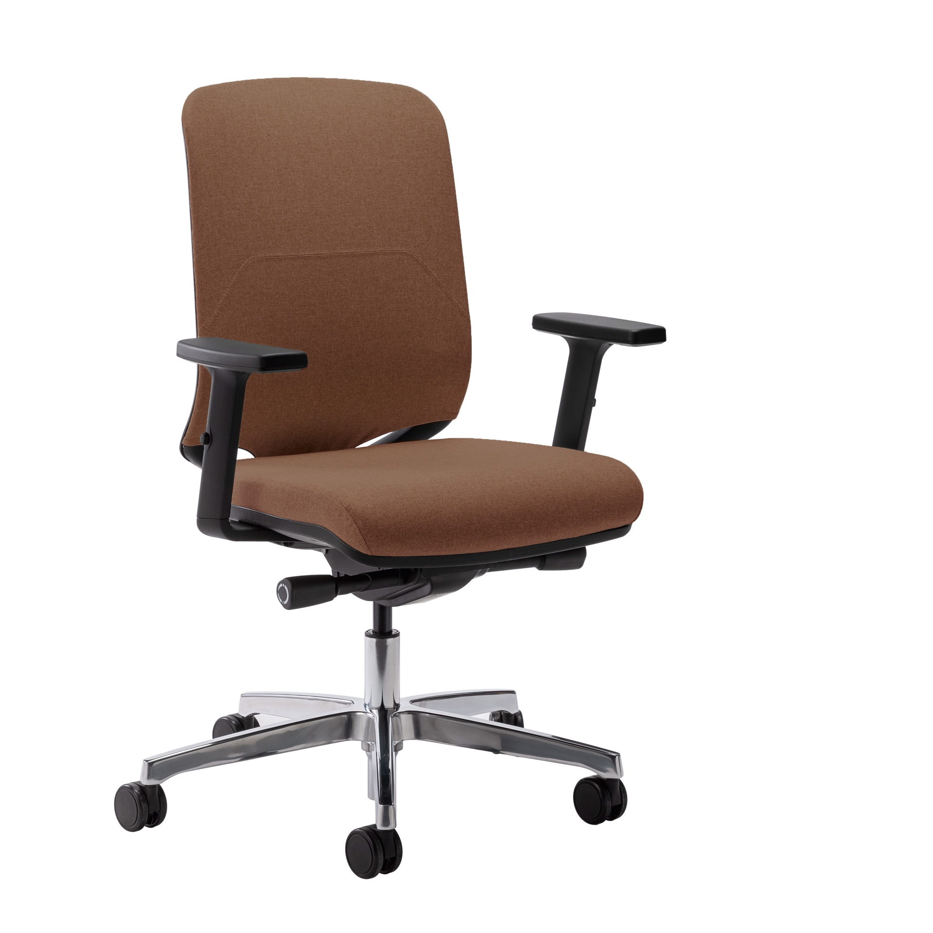Image of Bürostuhl Milani Bali mit 2D Armlehnen, Braun/Verchromt, Neu, Ergonomischer Stuhl - ideal für flexibles Arbeiten