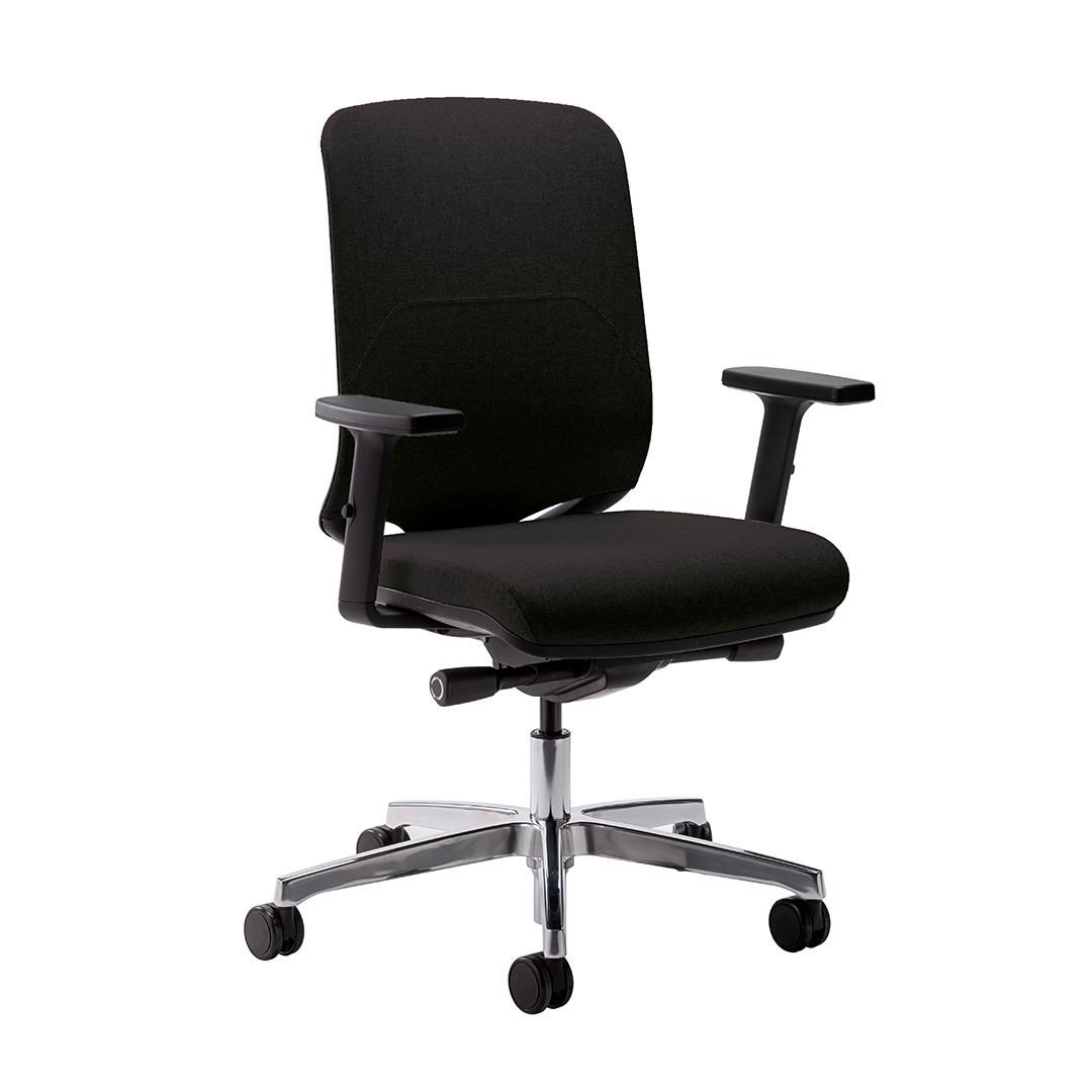 Bürostuhl Milani Bali mit 2D Armlehnen, Schwarz/Verchromt, Neu, Ergonomischer Stuhl - ideal für flexibles Arbeiten