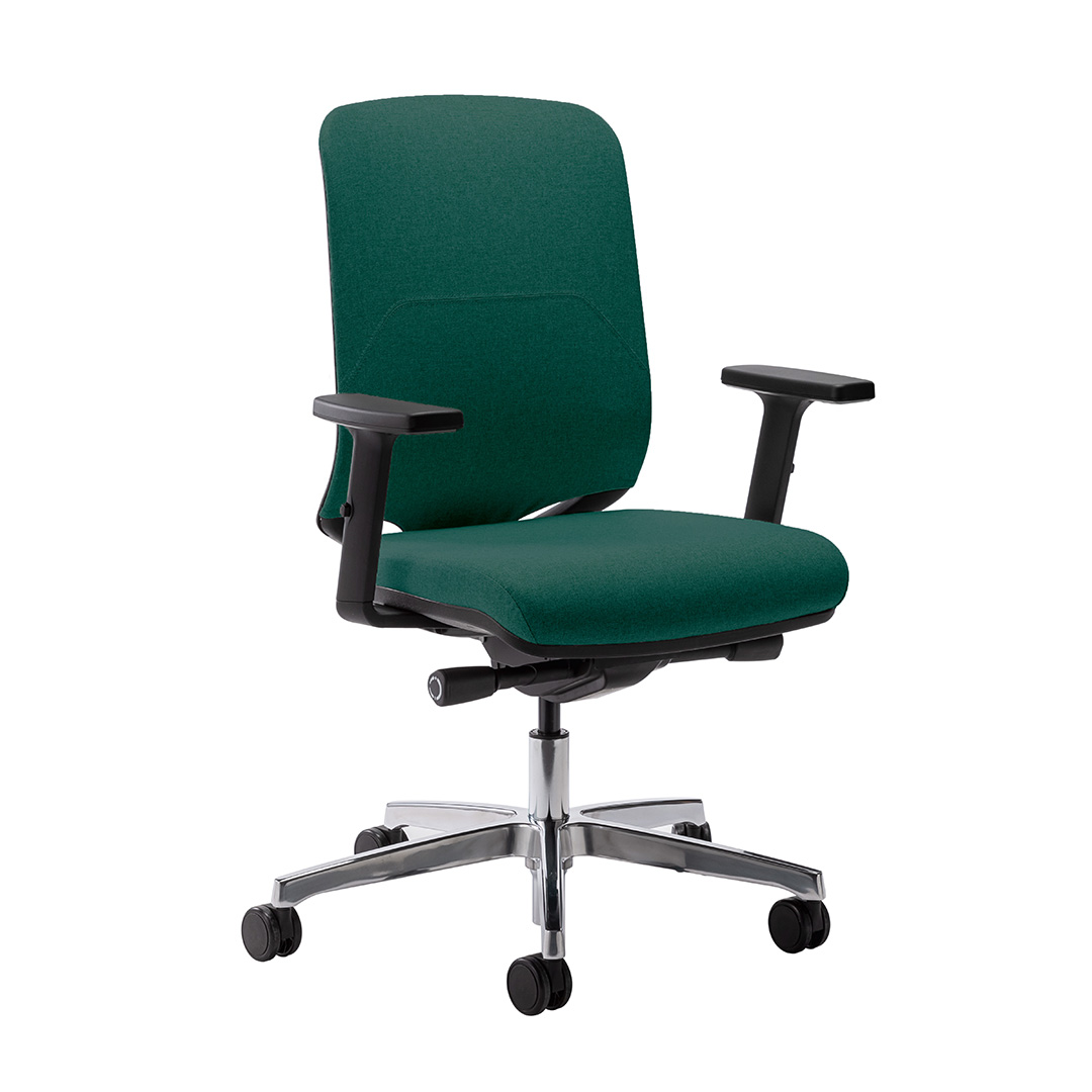 Image of Bürostuhl Milani Bali mit 2D Armlehnen, Dunkelgrün/Verchromt, Neu, Ergonomischer Stuhl - ideal für flexibles Arbeiten
