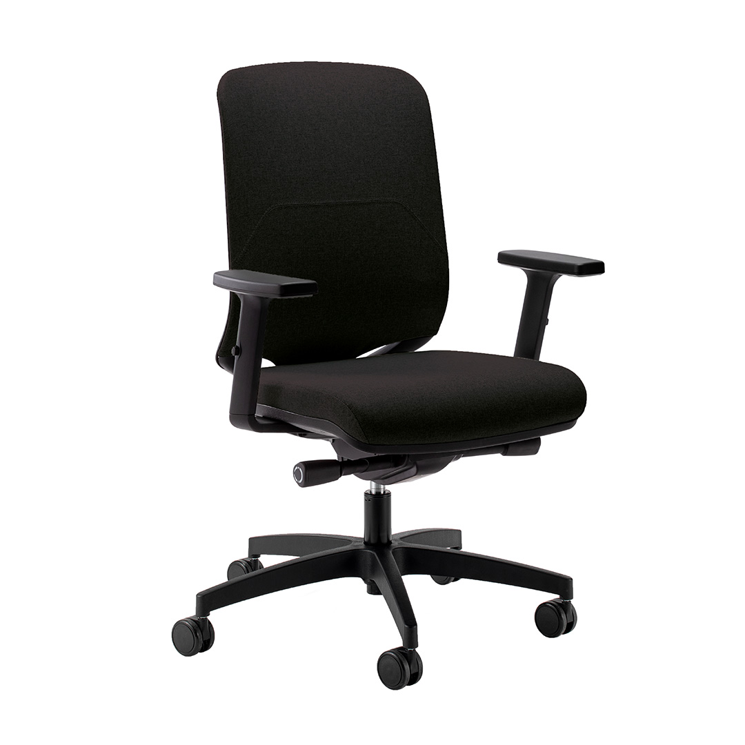 Image of Bürostuhl Milani Bali mit 2D Armlehnen, Schwarz/Schwarz, Neu, Ergonomischer Stuhl - ideal für flexibles Arbeiten