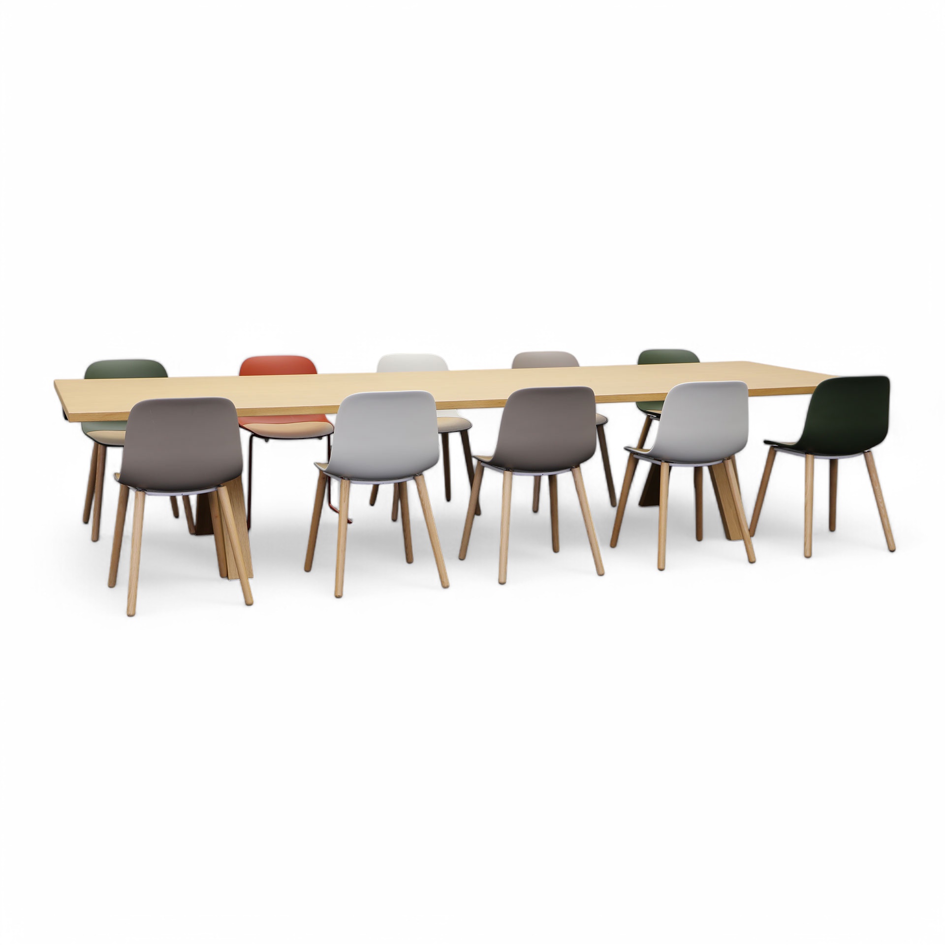 Table de réunion Arper Cross avec chaises Lapalma (Bon)