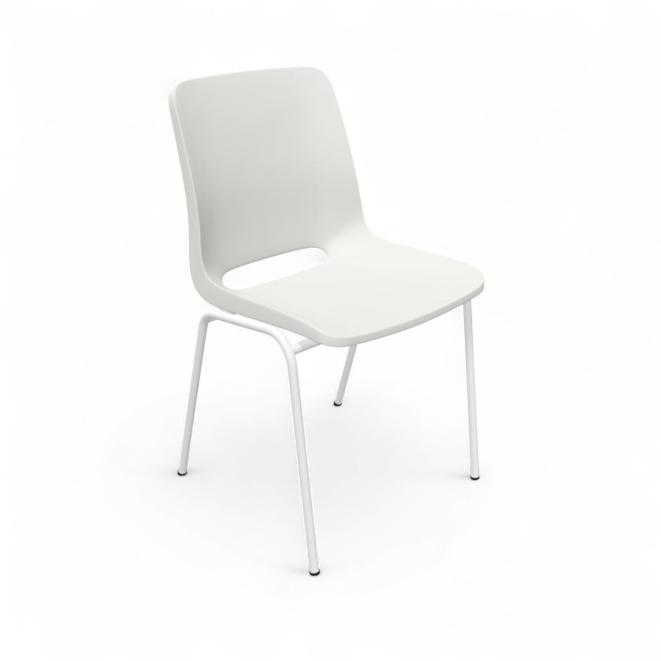 Chaise Profim Ana 4340 Blanc/Blanc sans accoudoirs, Nouveau - Parfait pour une assise confortable