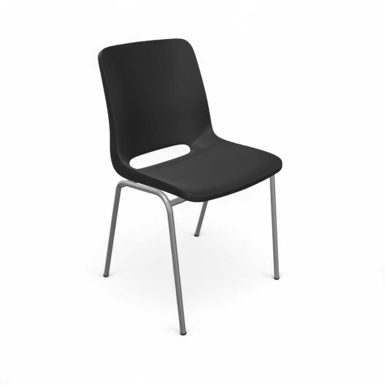 Chaise Profim Ana 4340 Noir/Gris argenté sans accoudoirs, Nouveau - Parfait pour une assise confortable