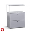 Highboard USM Haller (Silbergrau, Gut, mit Transportschloss)