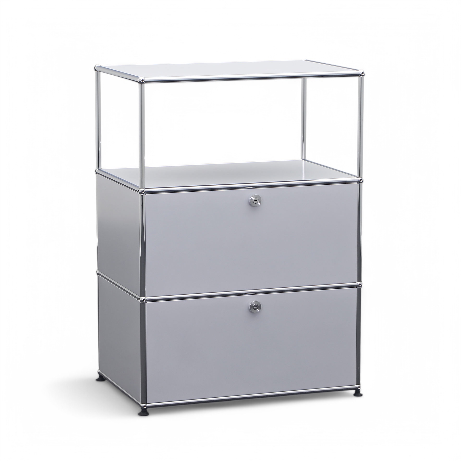 Modulschrank USM Haller (Silbergrau, Gut, Ohne Schlüssel)