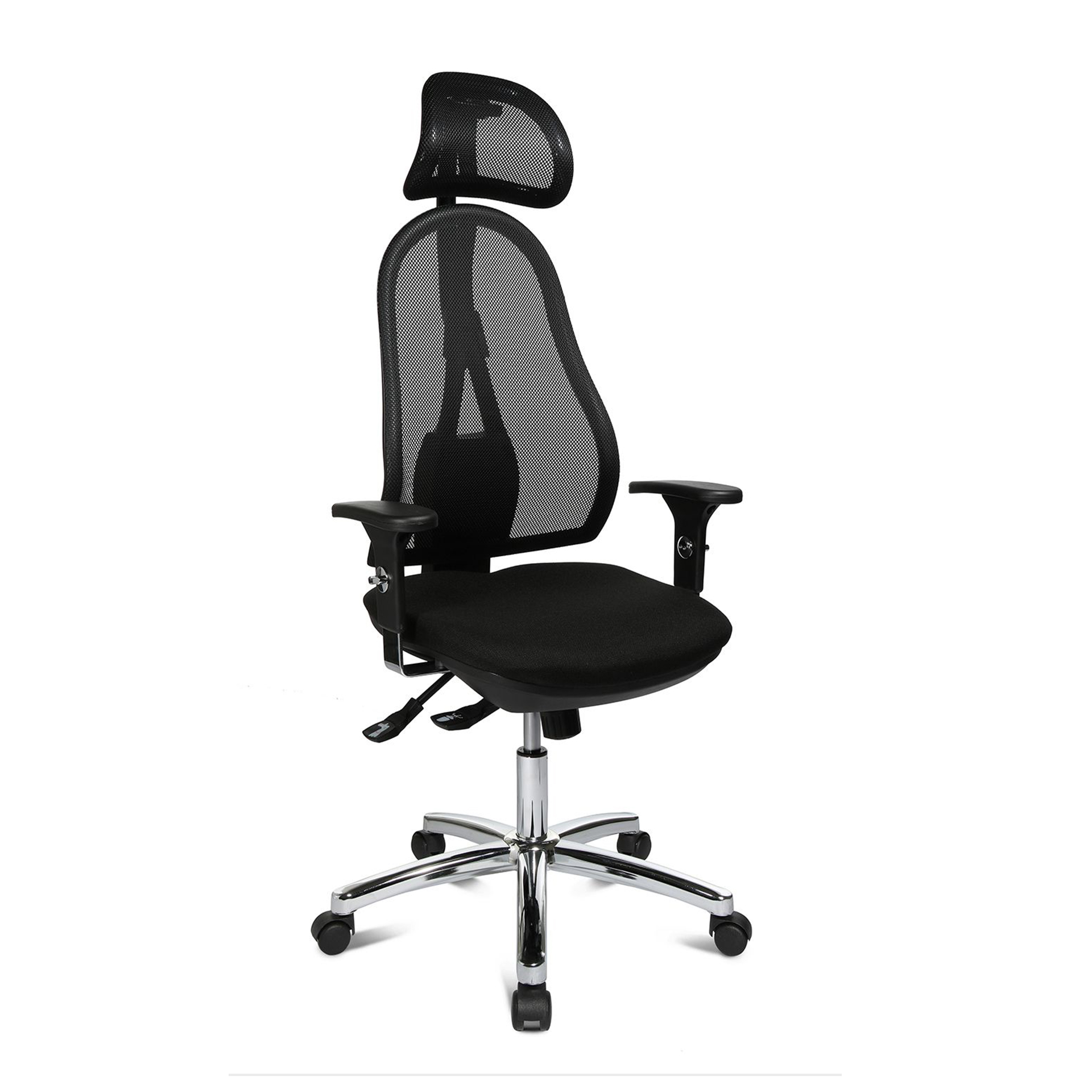 Bürostuhl Topstar High Life mit 1D Armlehnen, Schwarz/Schwarz, Neu, Ergonomischer Stuhl - ideal für flexibles Arbeiten
