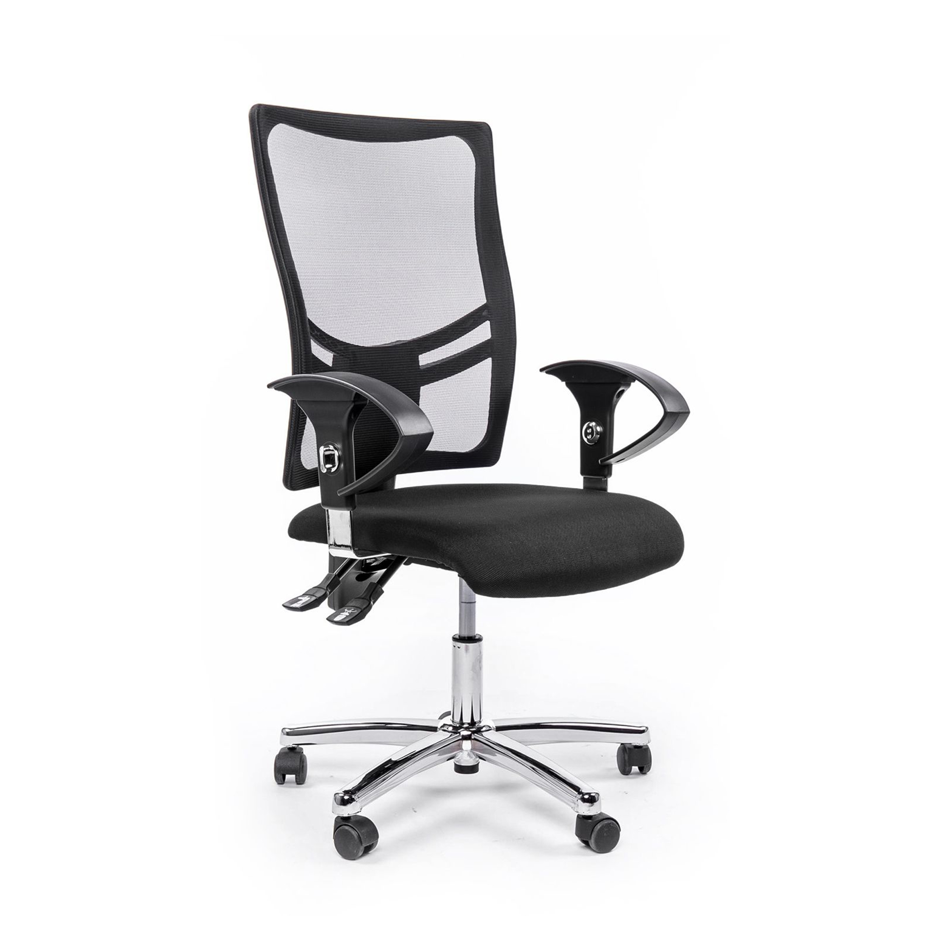 Bürostuhl Topstar Net Point 10 mit 1D Armlehnen, Schwarz/Verchromt, Neu, Ergonomischer Stuhl - ideal für flexibles Arbeiten
