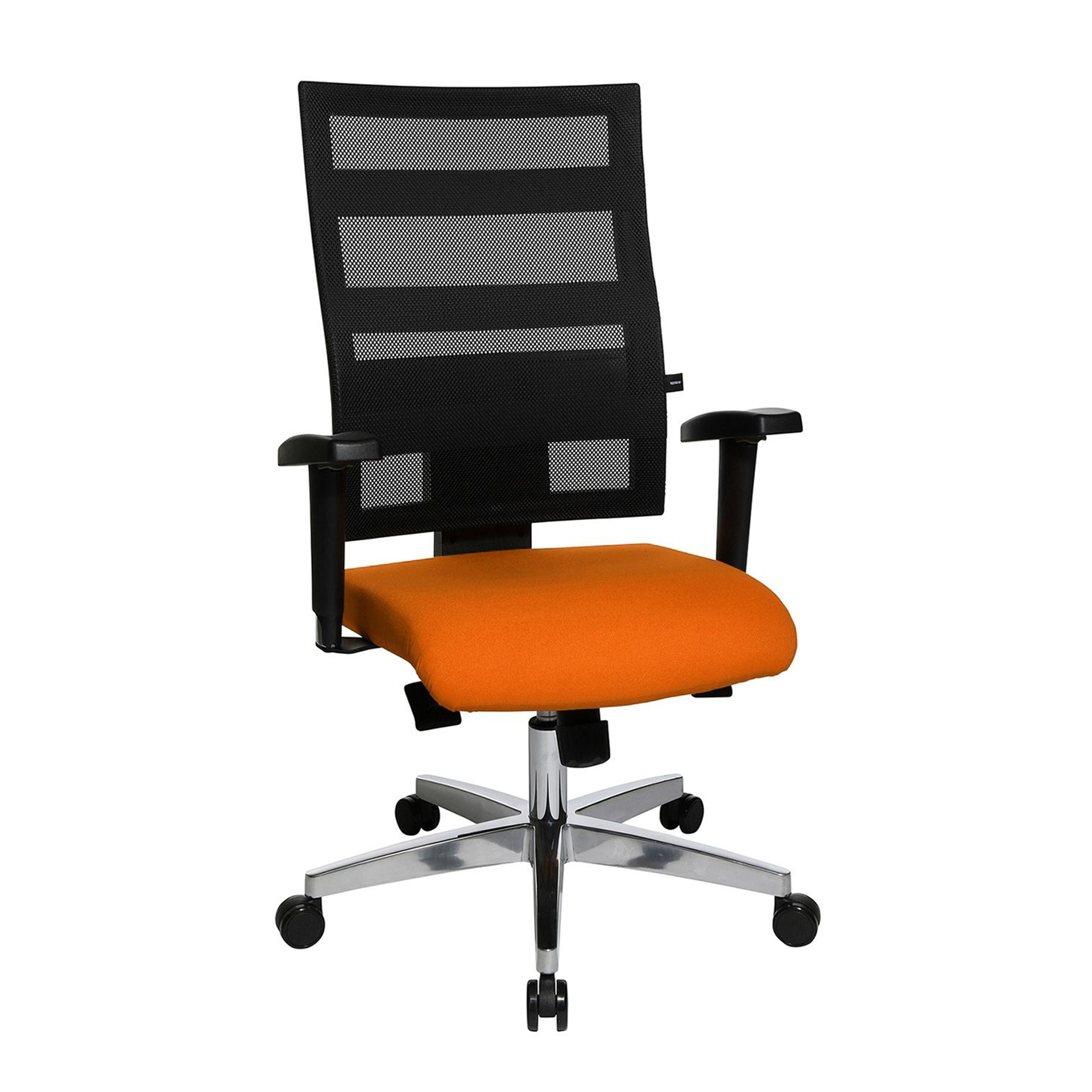 Chaise de bureau Topstar X-Pander avec accoudoirs 1D, Orange/Chromé, Nouveau, Chaise ergonomique - idéale pour un travail flexible