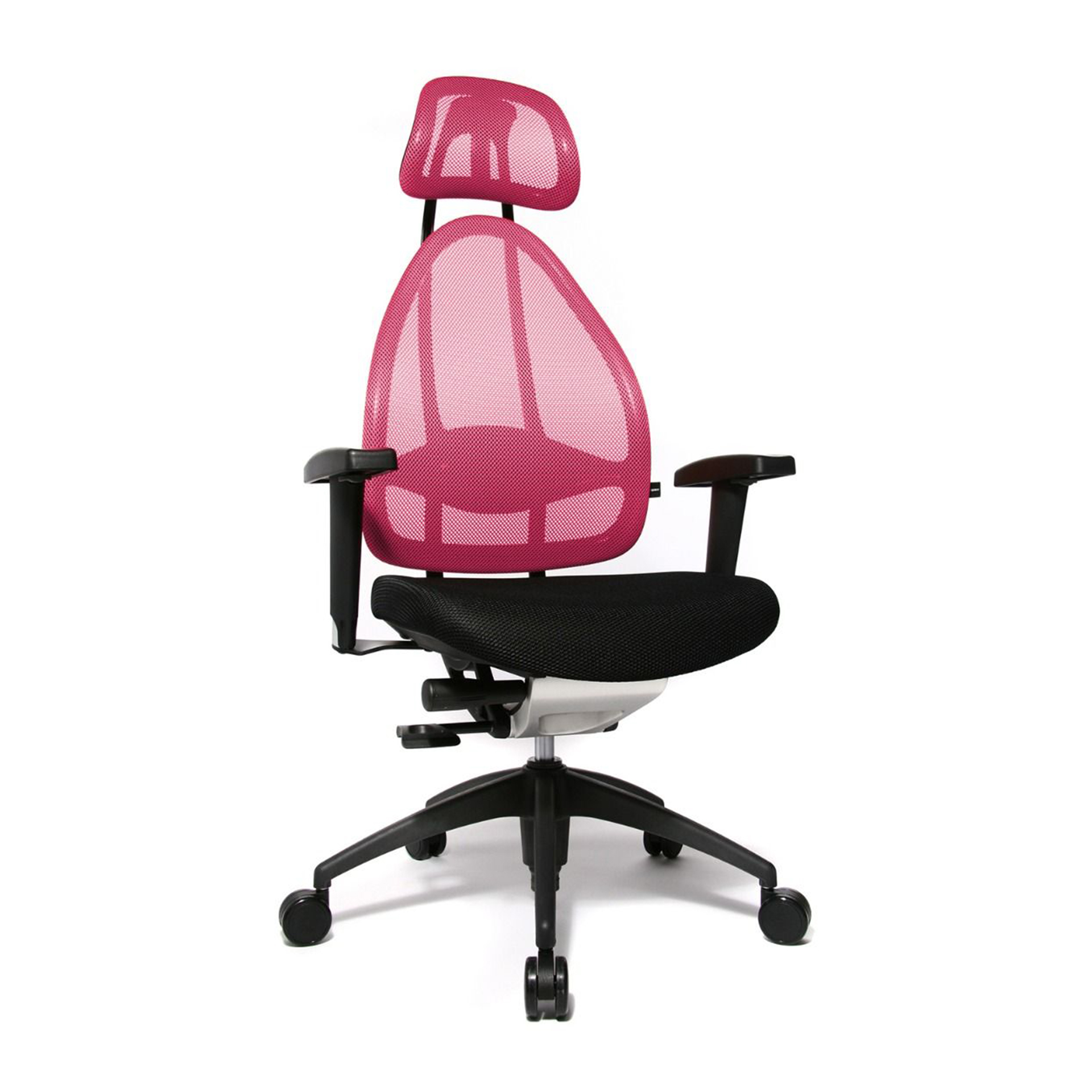 Bürostuhl Topstar Open Art 2010 mit 2D Armlehnen, Rosa/Schwarz, Neu, Ergonomischer Stuhl - ideal für flexibles Arbeiten
