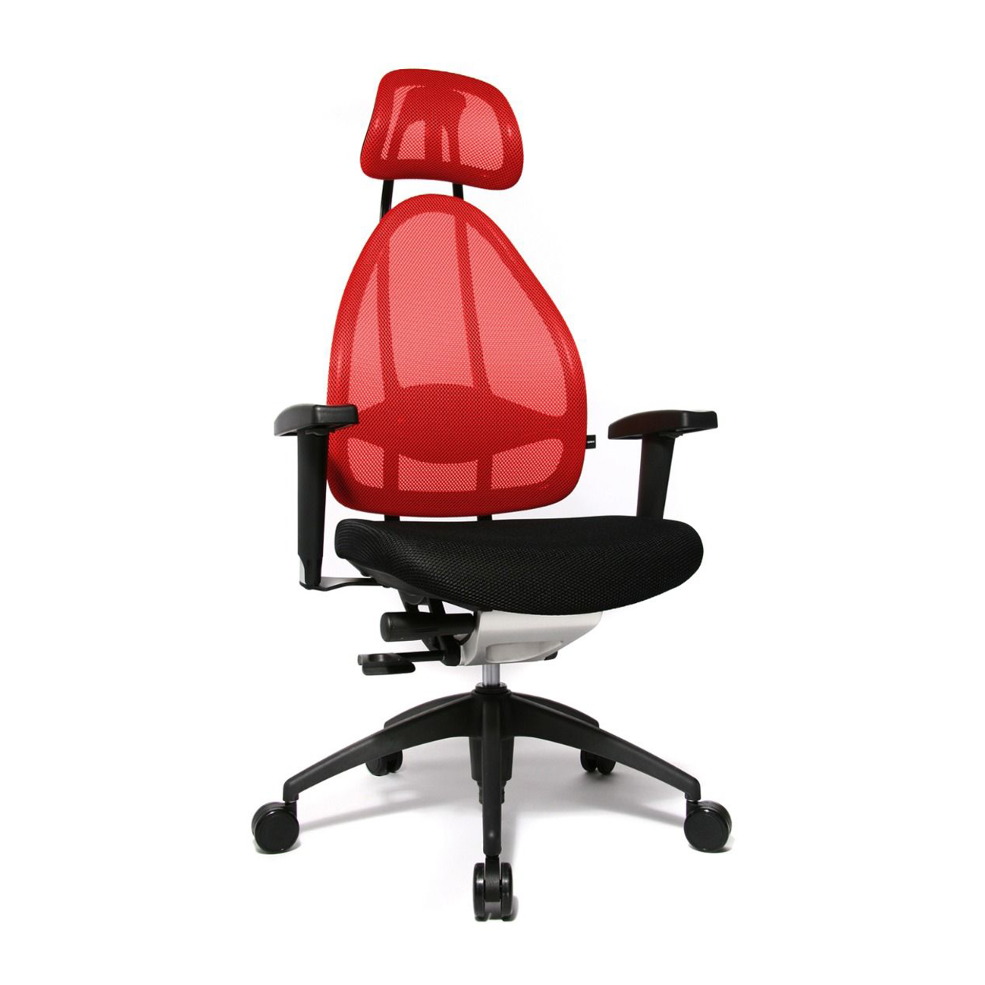 Chaise de bureau Topstar Open Art 2010 avec accoudoirs 2D, Rouge/Noir, Nouveau, Chaise ergonomique - idéale pour un travail flexible