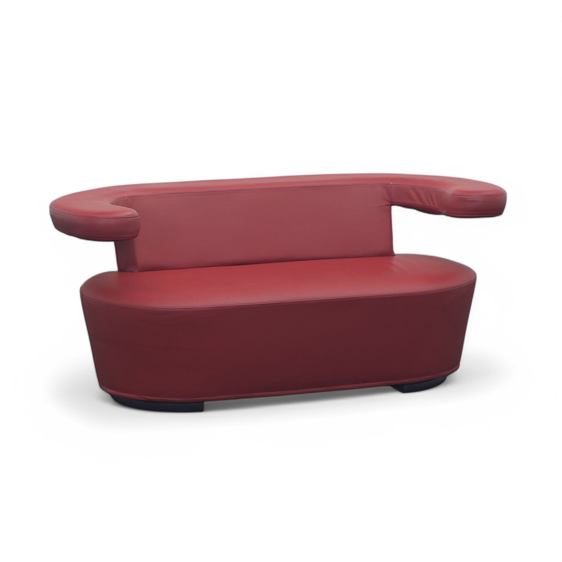 2-Sitzer Brühl Big Arm Leder Design Sofa, 164.0 x 86.0 cm, Rot, Gut, Eleganz & Komfort - Ideal für entspannte Stunden