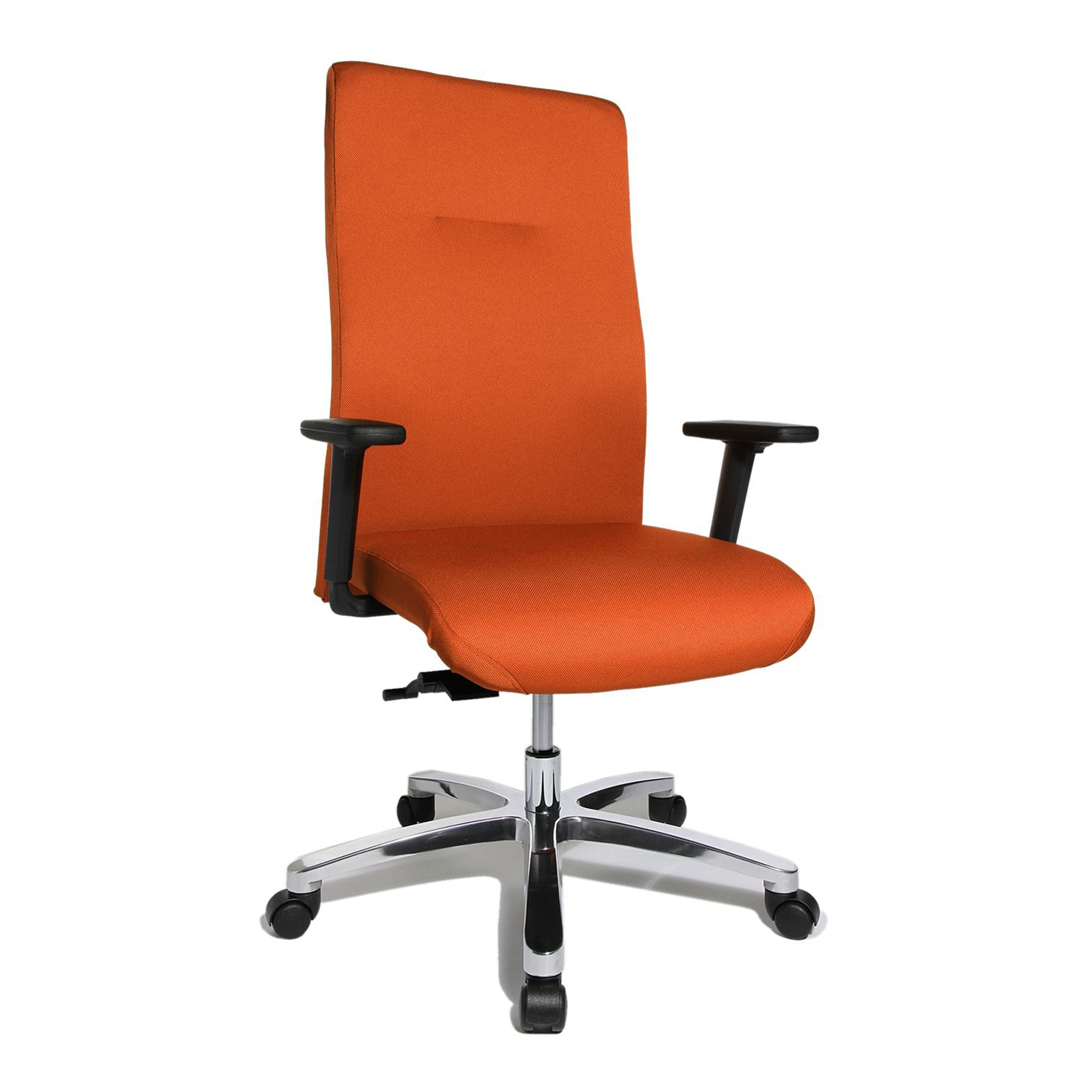 Bürostuhl Topstar Big Star 20 mit 2D Armlehnen, Orange/Verchromt, Neu, Ergonomischer Stuhl - ideal für flexibles Arbeiten