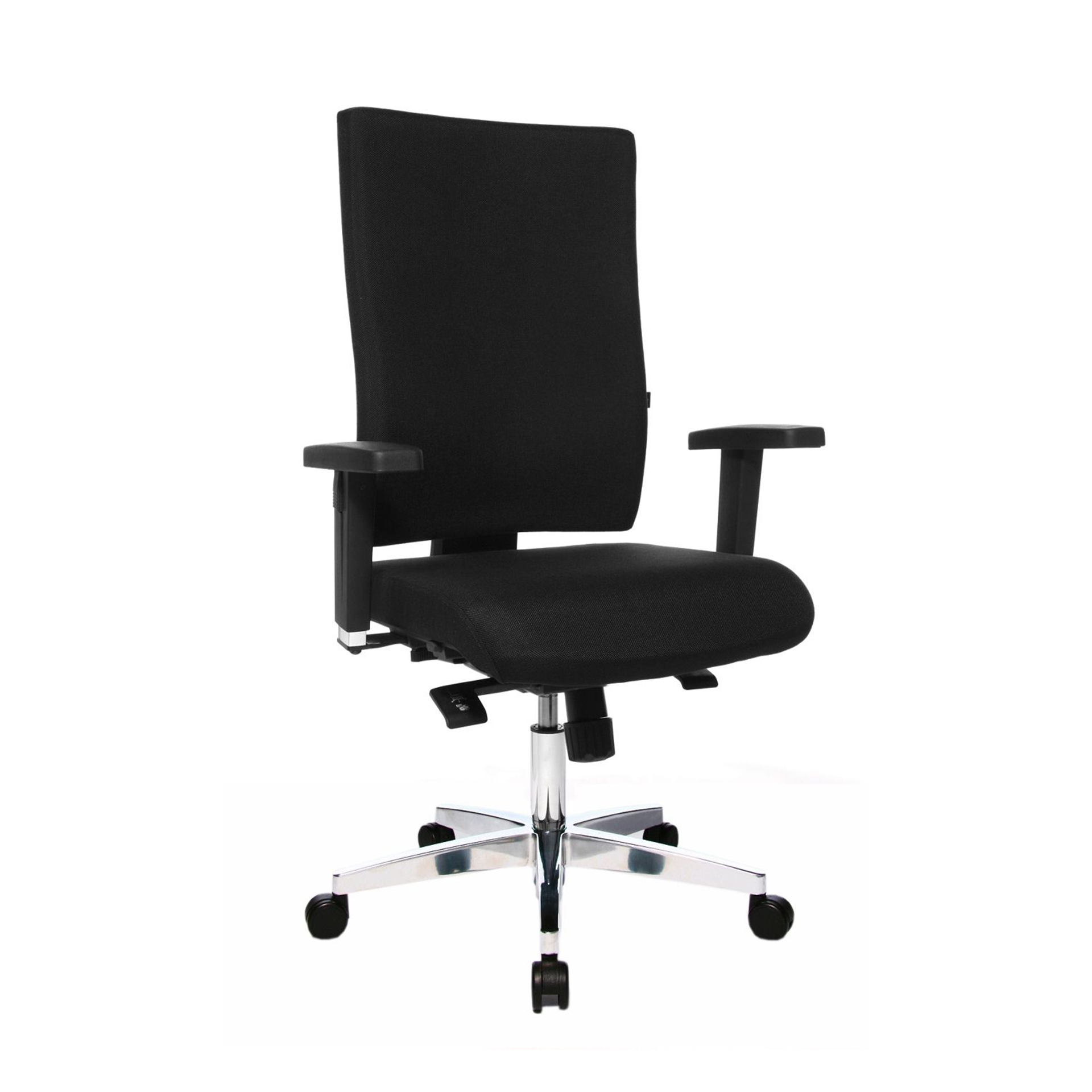 Chaise de bureau Topstar Light Star 20 X avec accoudoirs 2D, Noir/Chromé, Nouveau, Chaise ergonomique - idéale pour un travail flexible
