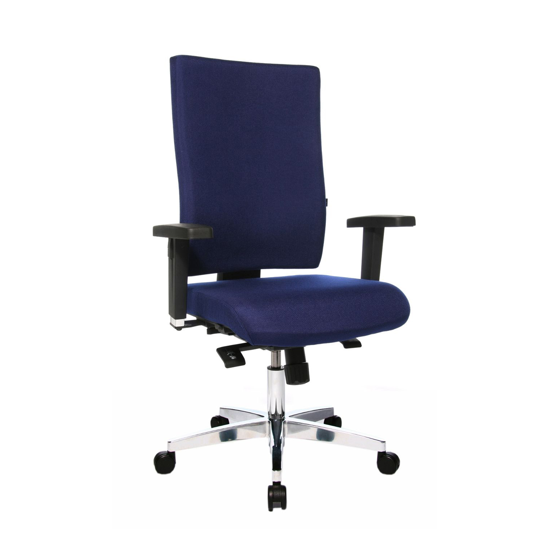 Chaise de bureau Topstar Light Star 20 X avec accoudoirs 2D, Bleu/Chromé, Nouveau, Chaise ergonomique - idéale pour un travail flexible
