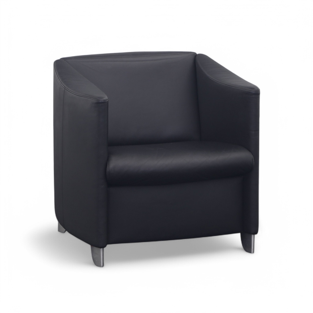 Leather lounge chair black (Normal used)