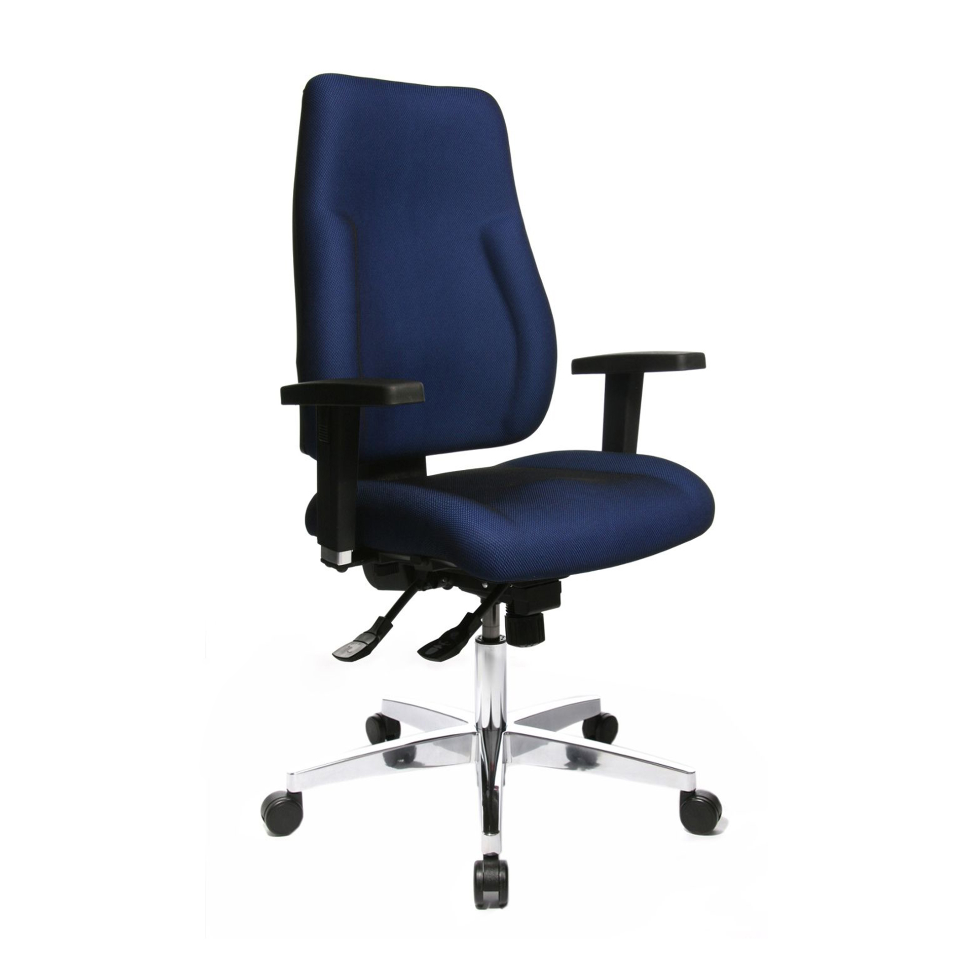 Bürostuhl Topstar Medilux 91 mit 2D Armlehnen, Blau/Verchromt, Neu, Ergonomischer Stuhl - ideal für flexibles Arbeiten