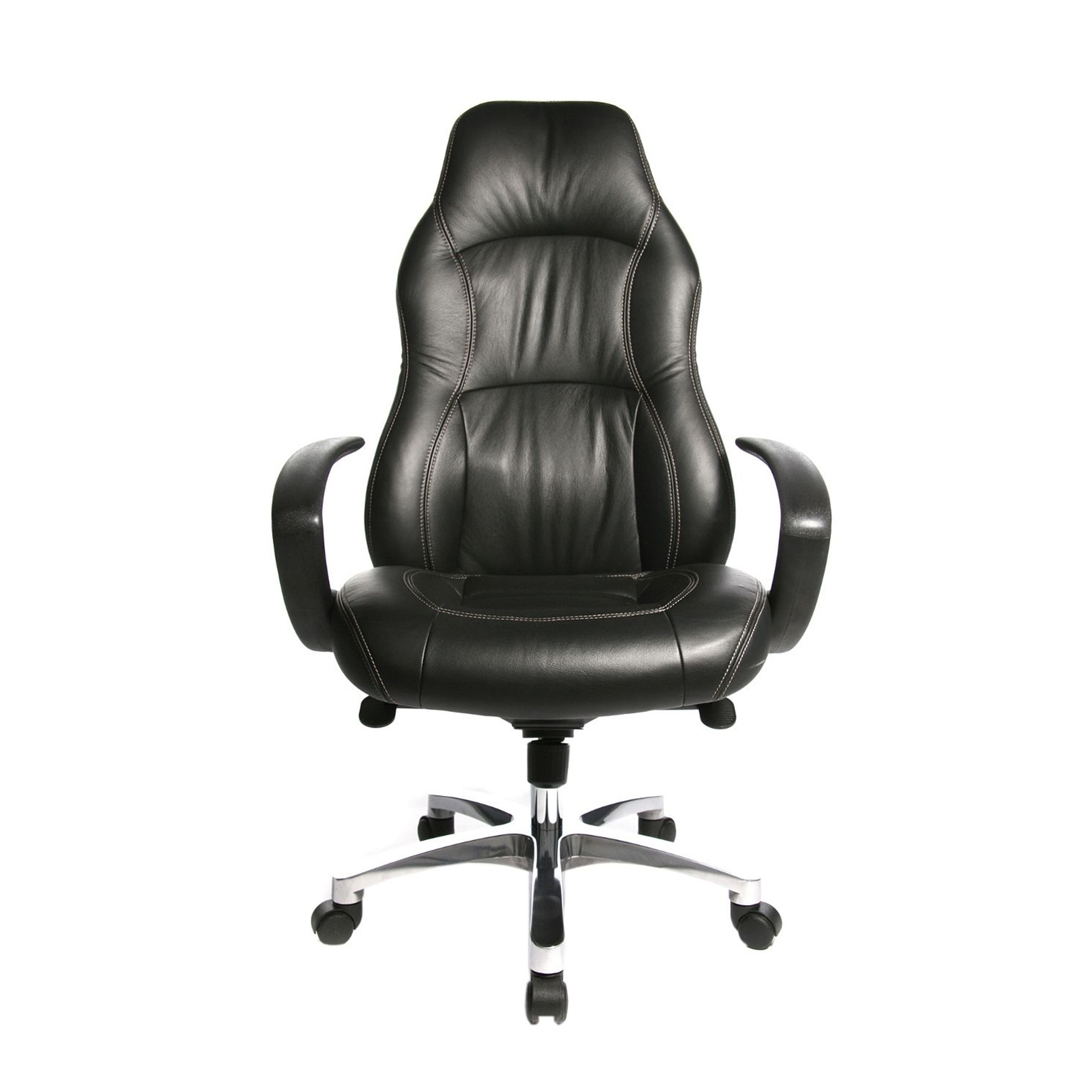 Image of Chefsessel Topstar RS 1 mit Fixarmlehnen, Schwarz/Verchromt, Neu, Ergonomischer Stuhl - ideal für flexibles Arbeiten