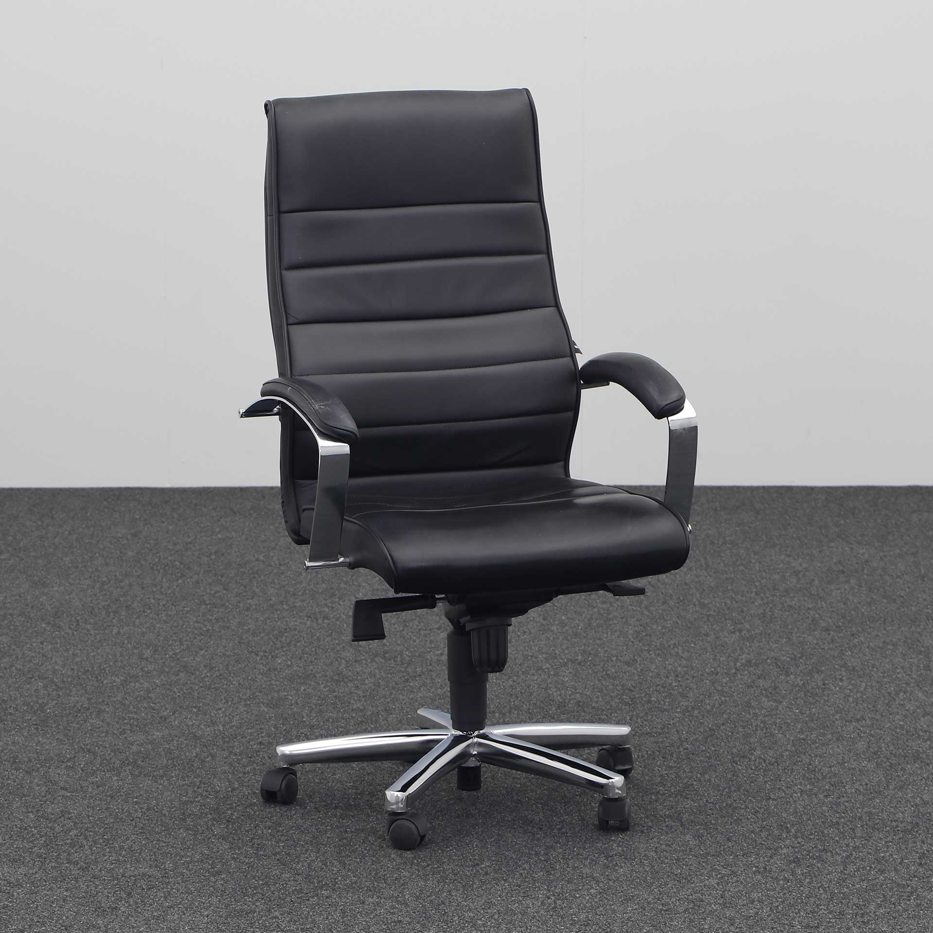 Chaise de bureau Topstar TD Luxe 10 cuir noir (Normalement utilisé)