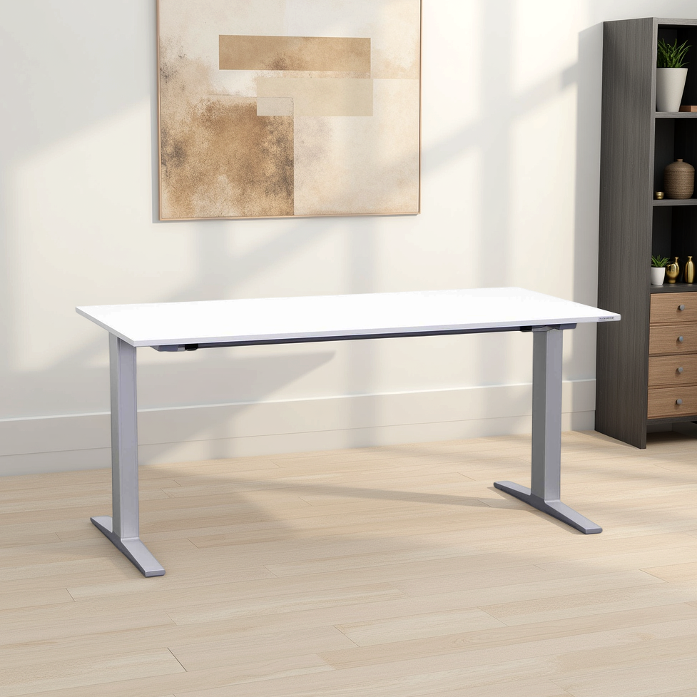 Sitzungstisch Tradingzone Smartline 160x80 cm, Lichtgrau/Silbergrau, Normal gebraucht, Bürotisch - für Büro oder Homeoffice