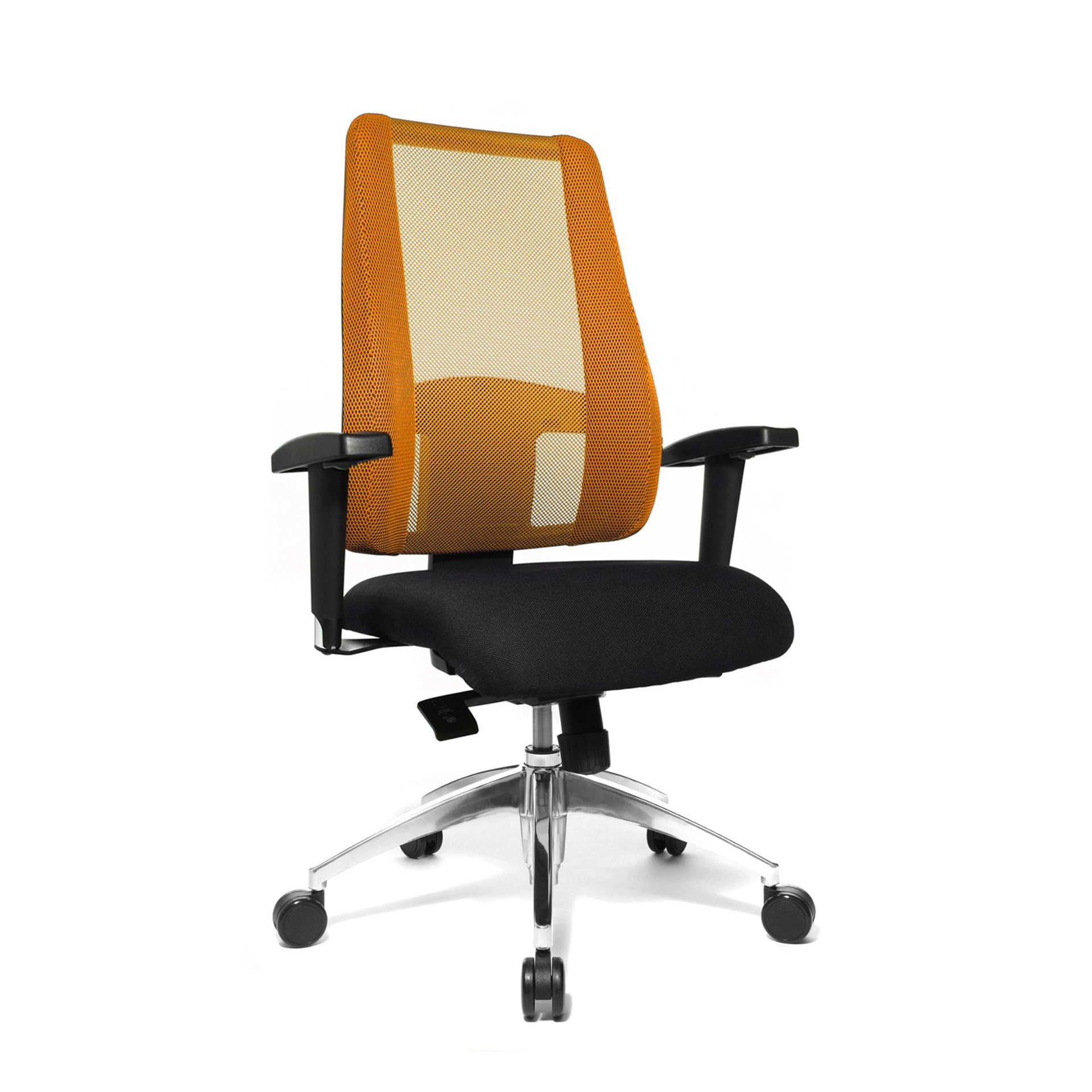 Chaise de bureau pivotante Topstar Lady Sitness Deluxe avec accoudoirs 2D, Orange, Nouveau, Chaise ergonomique - idéale pour un travail flexible