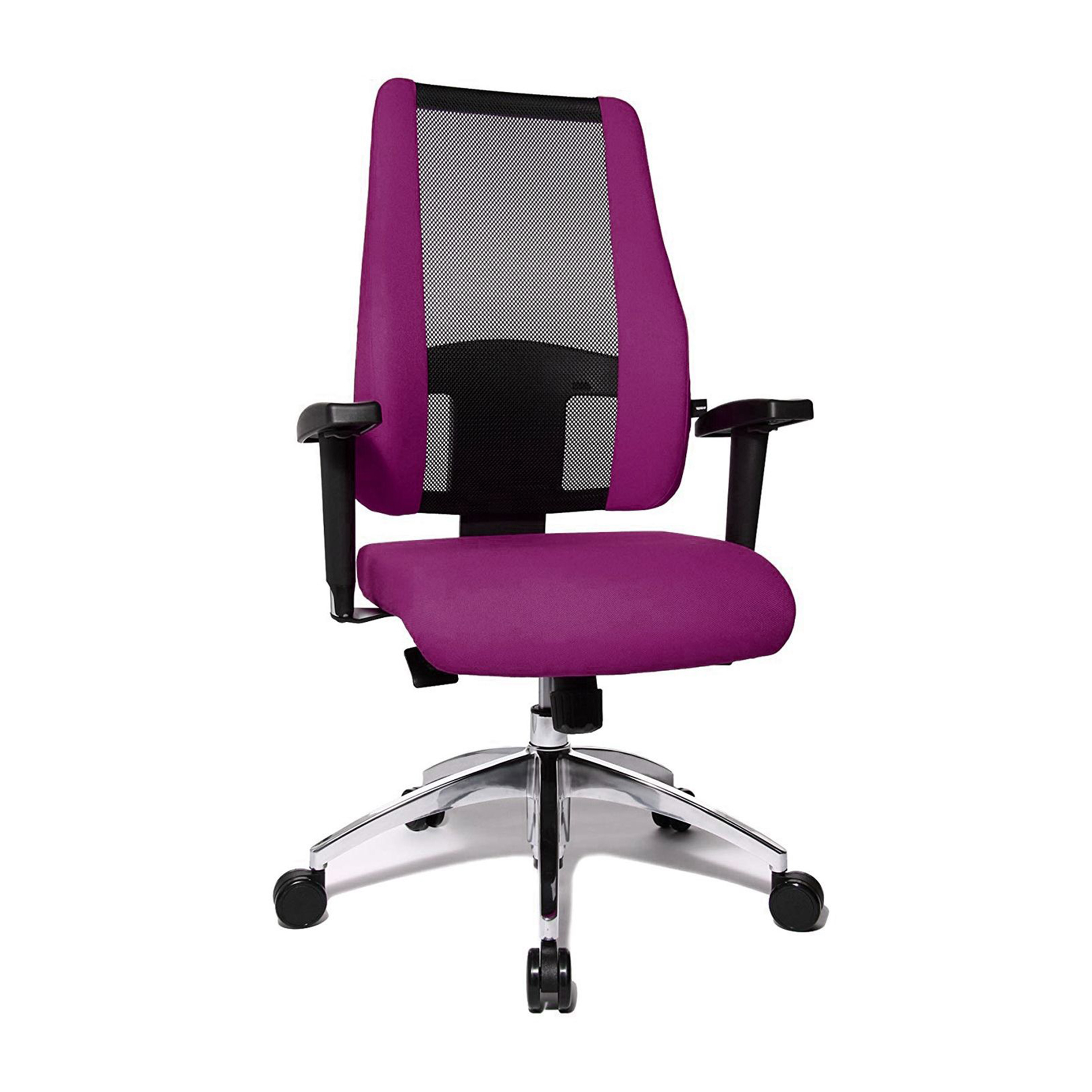 Image of Bürostuhl Topstar Air Syncro mit 1D Armlehnen, Violett/Verchromt, Neu, Ergonomischer Stuhl - ideal für flexibles Arbeiten