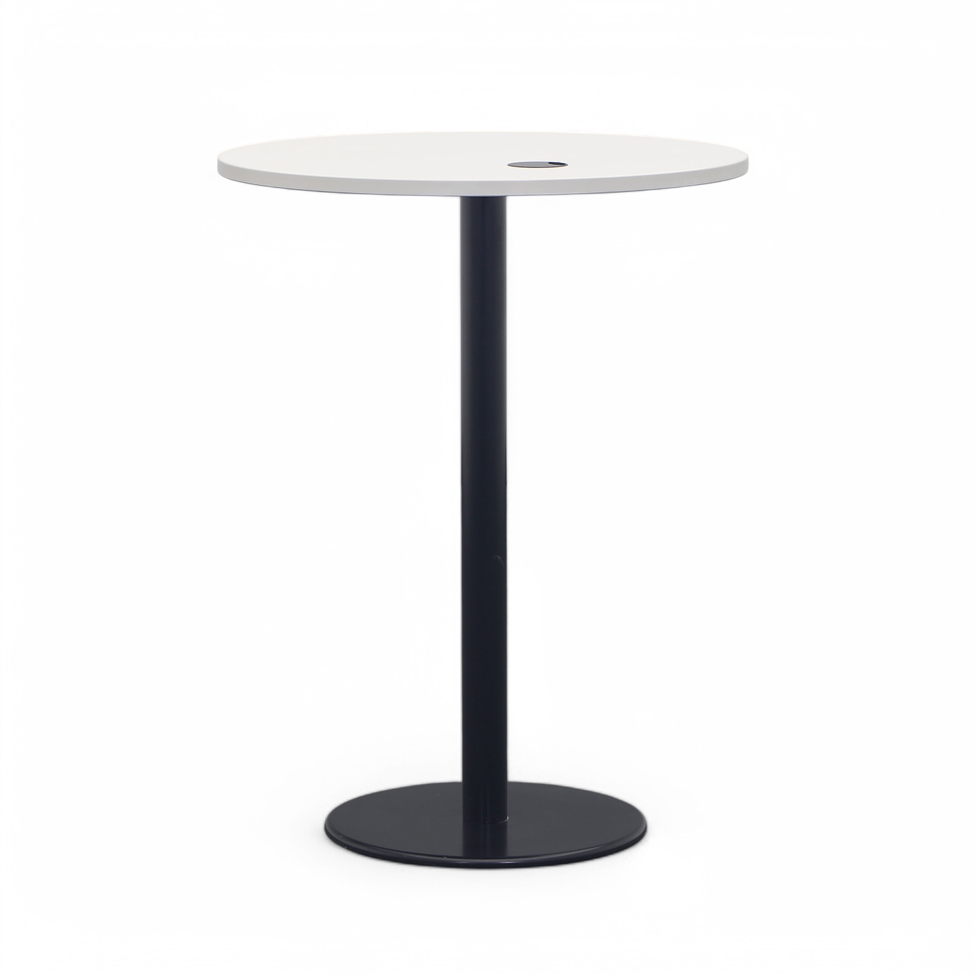 Stehkonferenztisch mit Kabeldurchlass Werndl 80x80 cm, Lichtgrau/Schwarz, Rund, Normal gebraucht, Tisch - Für professionelle Meetings
