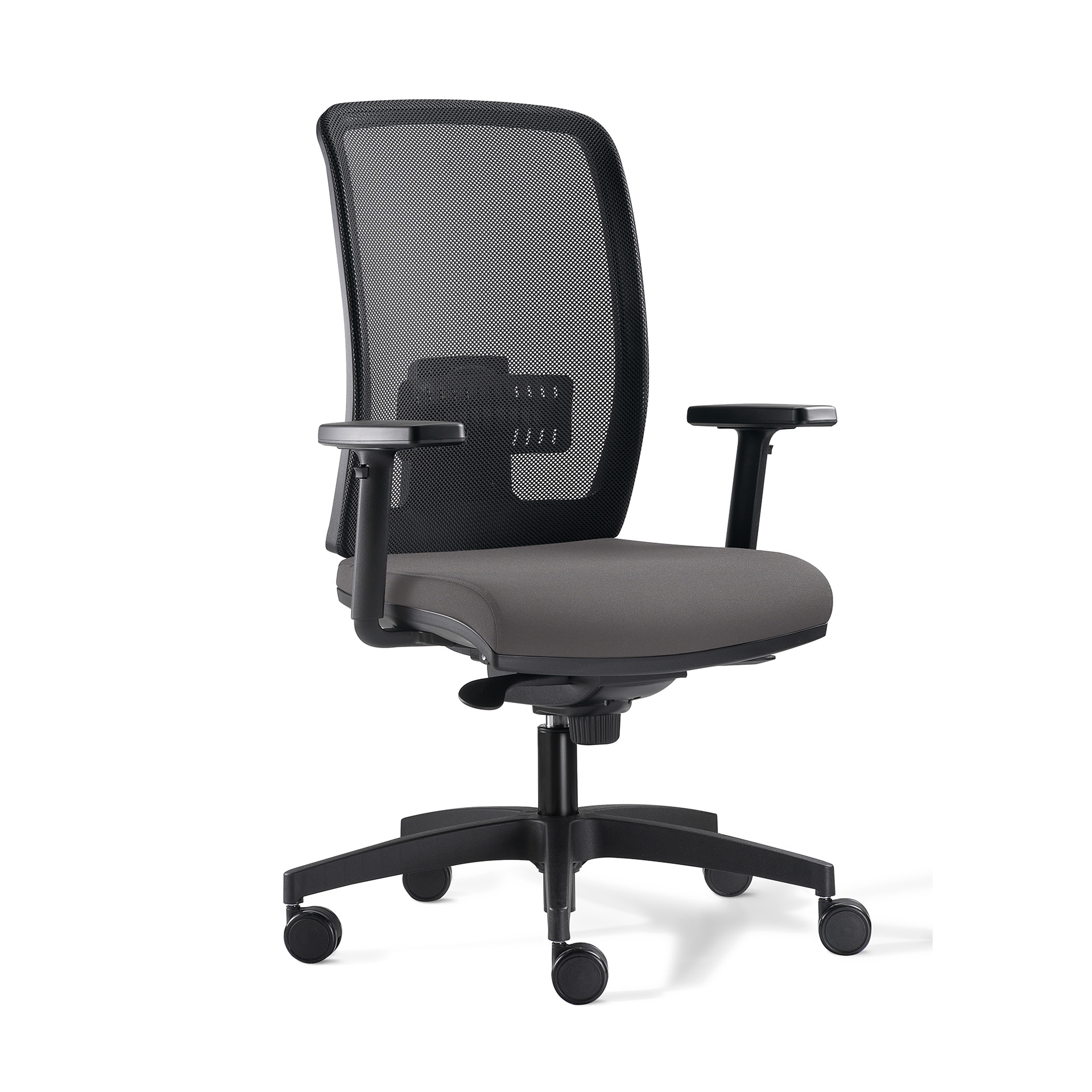 Image of Bürostuhl Milani Cometa Mesh mit 1D Armlehnen, Grau/Schwarz, Neu, Ergonomischer Stuhl - ideal für flexibles Arbeiten