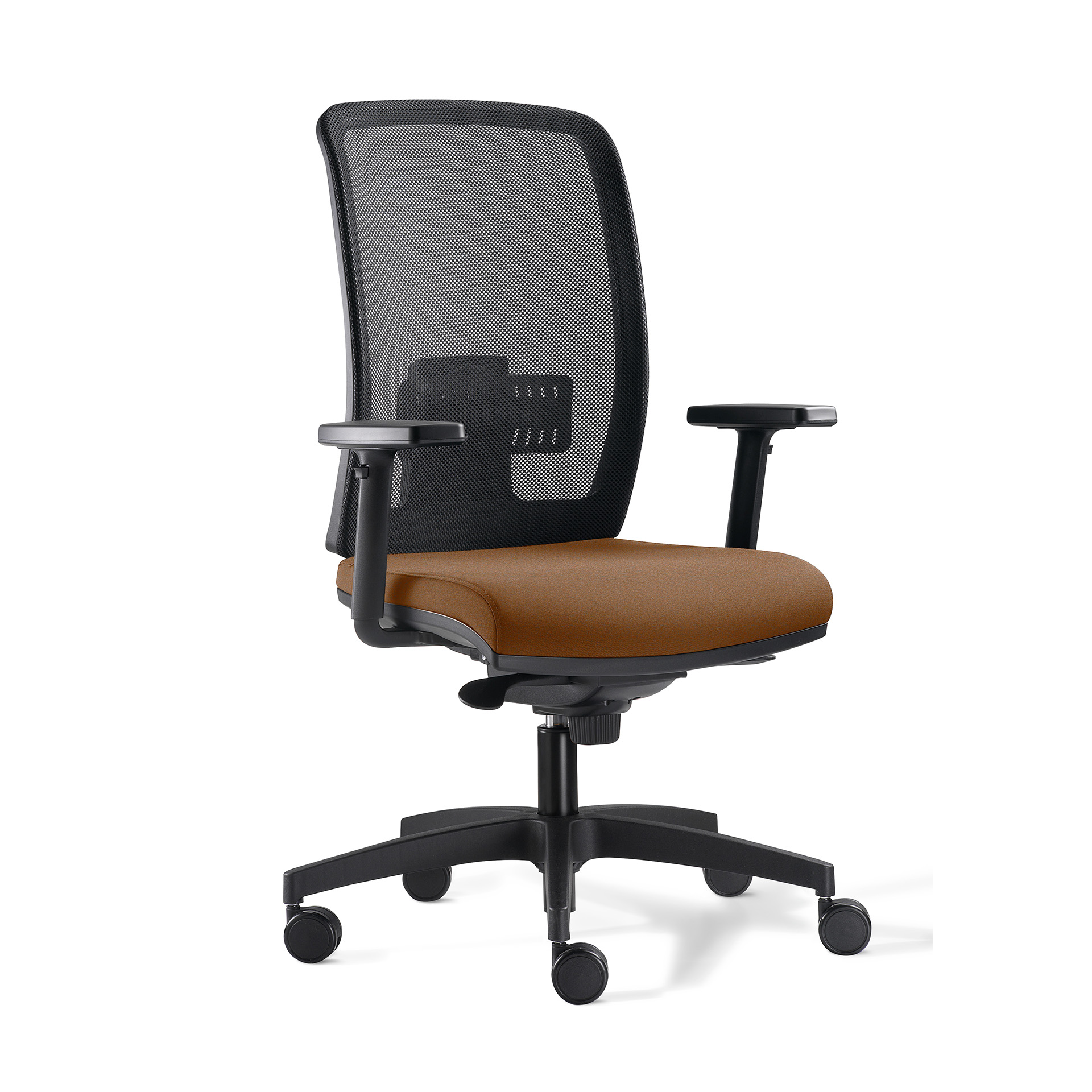 Image of Bürostuhl Milani Cometa Mesh mit 1D Armlehnen, Braun/Schwarz, Neu, Ergonomischer Stuhl - ideal für flexibles Arbeiten