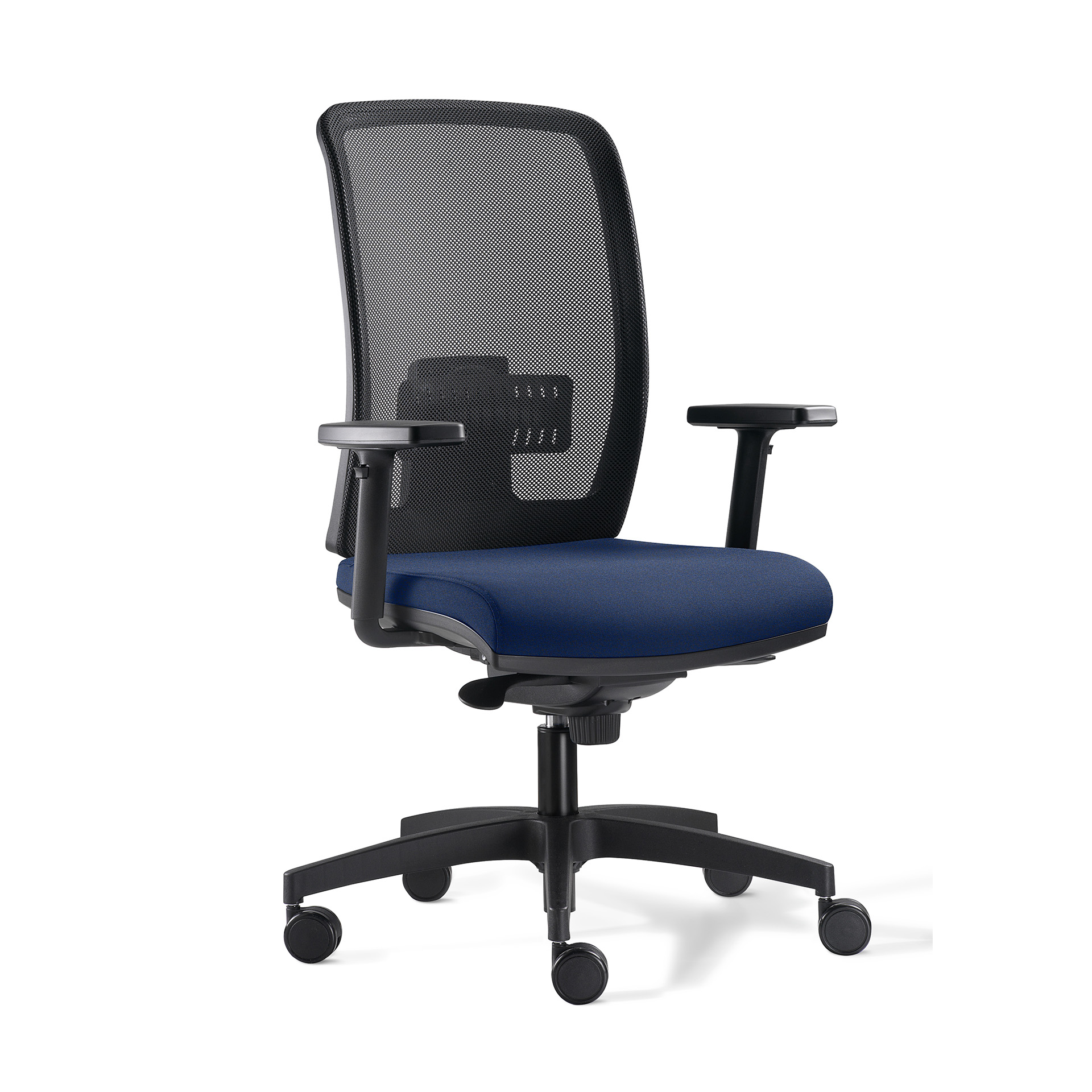 Image of Bürostuhl Milani Cometa Mesh mit 1D Armlehnen, Blau/Schwarz, Neu, Ergonomischer Stuhl - ideal für flexibles Arbeiten
