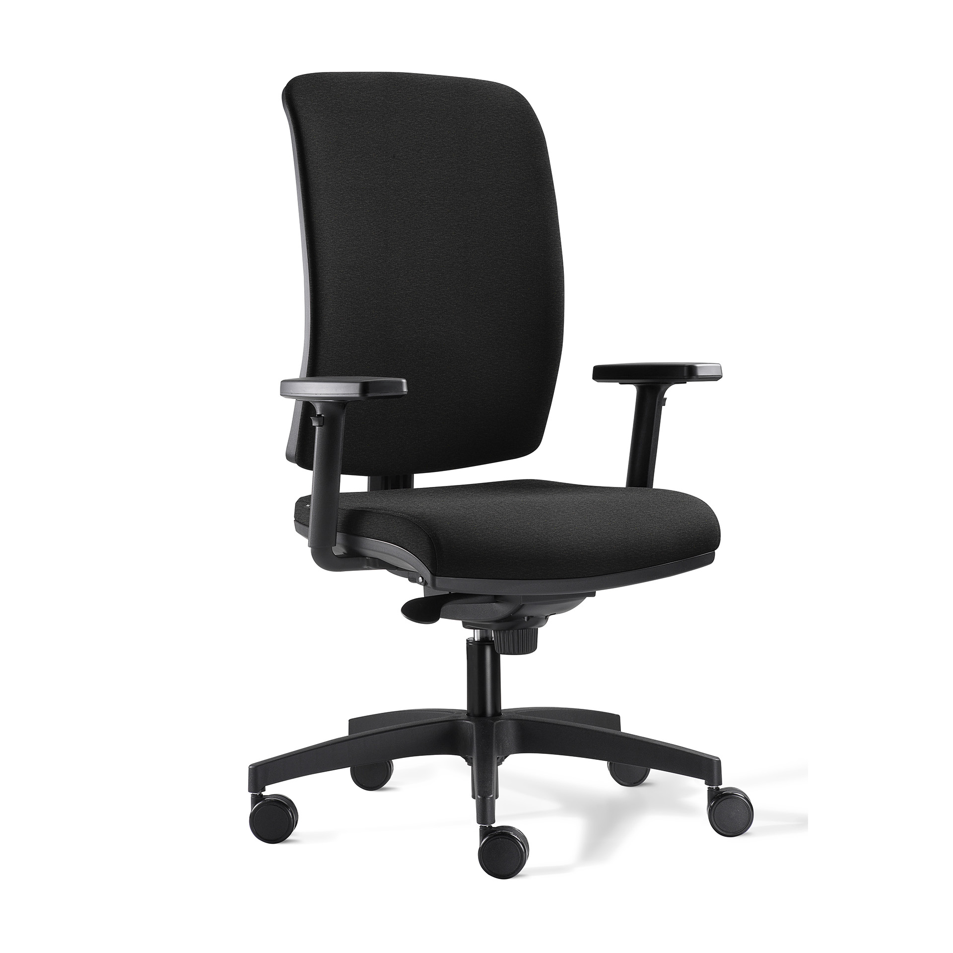 Chaise de bureau Milani Cometa avec accoudoirs 1D, Noir/Noir, Nouveau, Chaise ergonomique - idéale pour un travail flexible