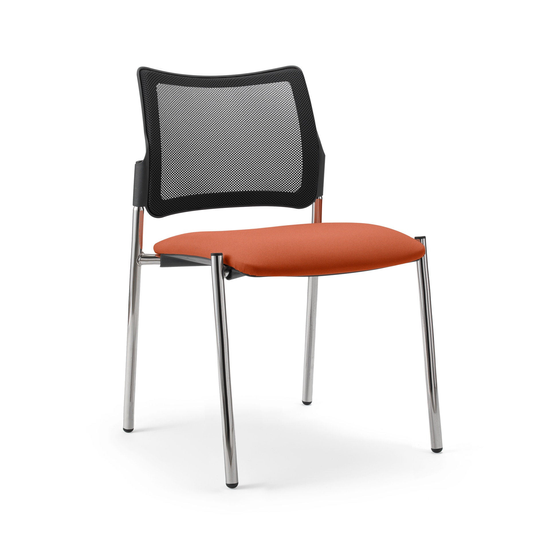 Image of 4-Fuss Stuhl Milani Maia Mesh Orange/Verchromt ohne Armlehnen, Neu – Perfekt für Büro und Empfang