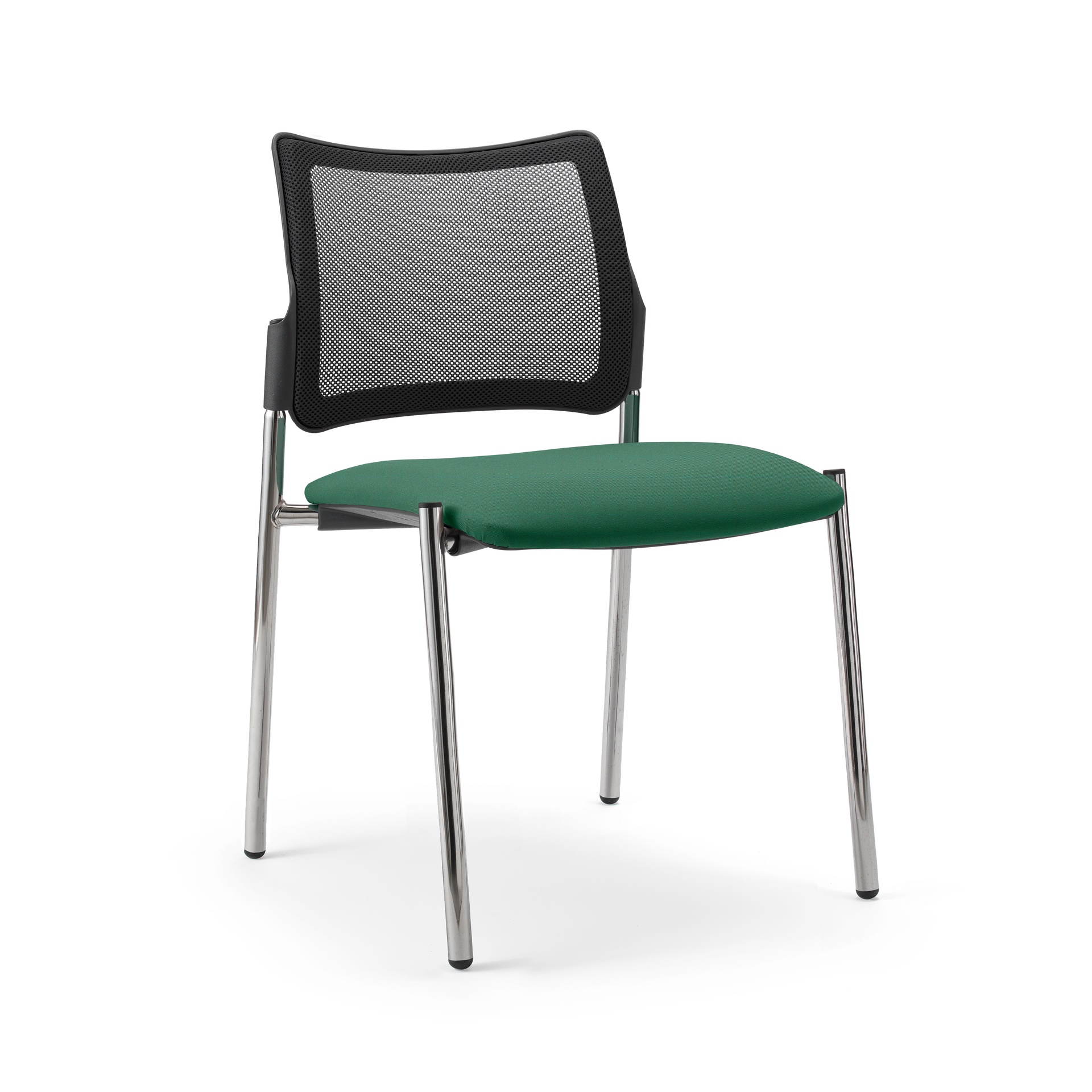 Image of 4-Fuss Stuhl Milani Maia Mesh Grün/Verchromt ohne Armlehnen, Neu – Perfekt für Büro und Empfang