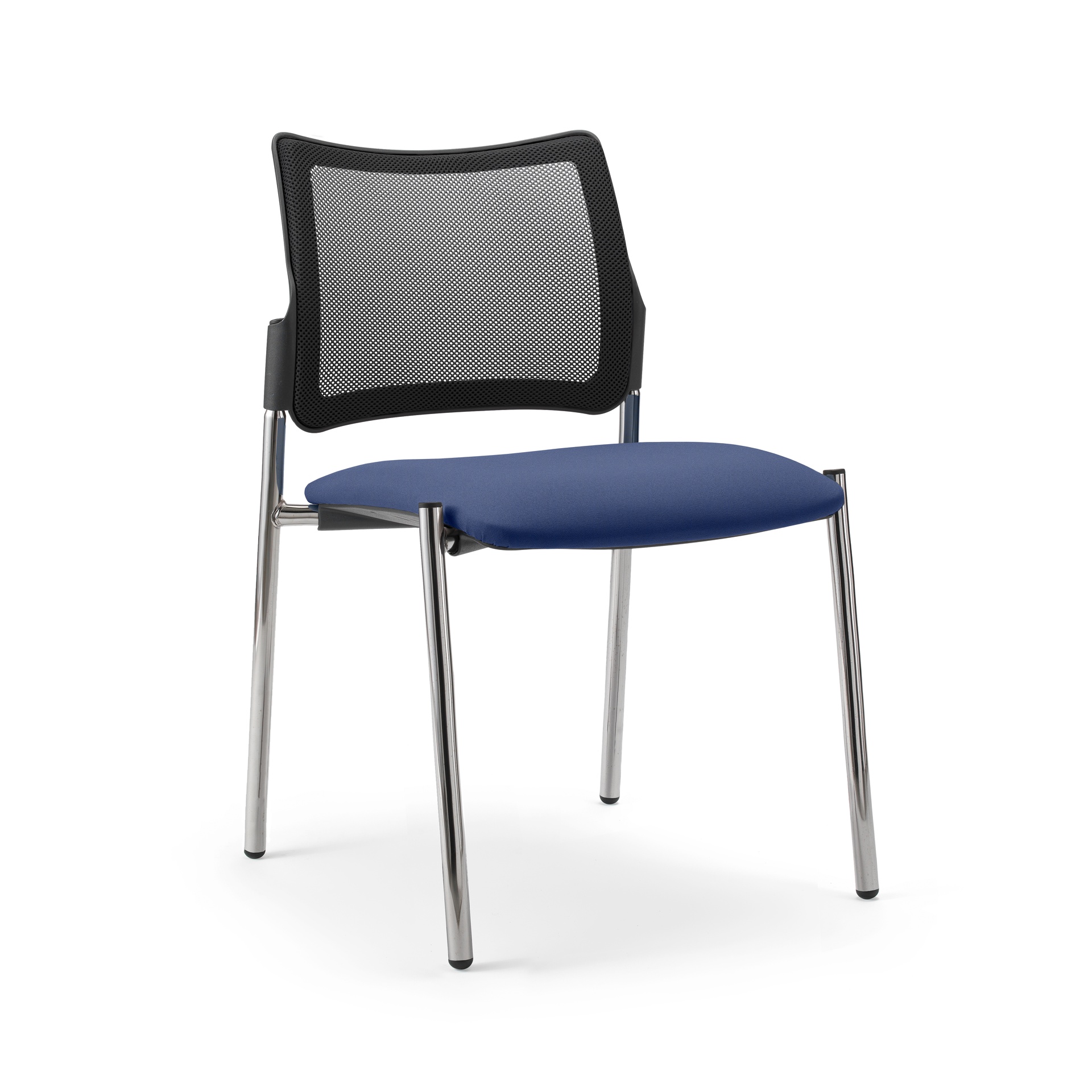 Image of 4-Fuss Stuhl Milani Maia Mesh Blau/Verchromt ohne Armlehnen, Neu – Perfekt für Büro und Empfang