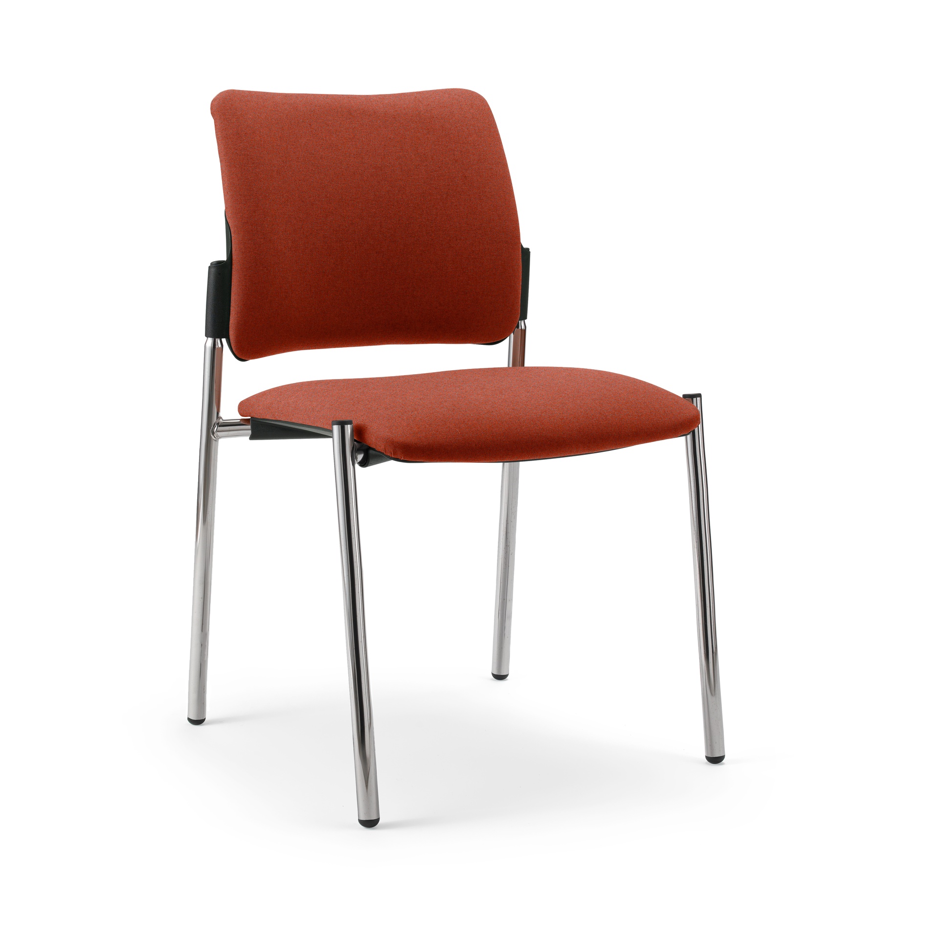 Image of 4-Fuss Stuhl Milani Maia Orange/Verchromt ohne Armlehnen, Neu – Perfekt für Büro und Empfang