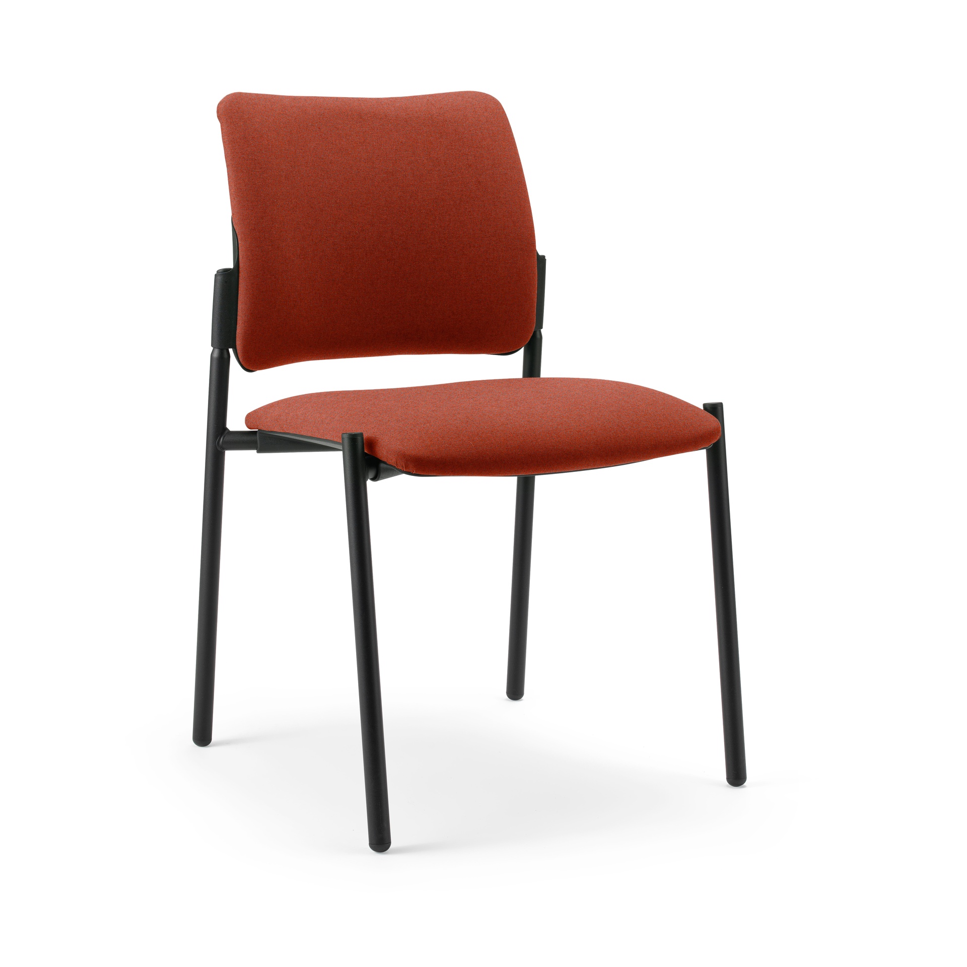 chaise 4 pieds Milani Maia Orange/Noir sans accoudoirs, Nouveau - parfait pour le bureau et la réception