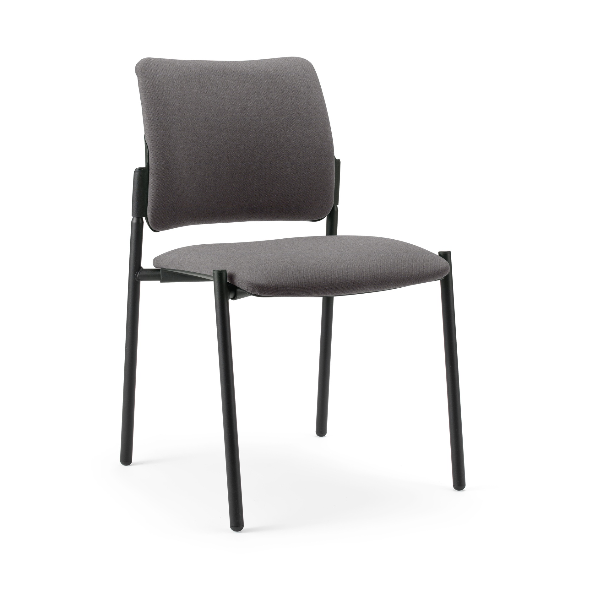chaise 4 pieds Milani Maia Gris/Noir sans accoudoirs, Nouveau - parfait pour le bureau et la réception