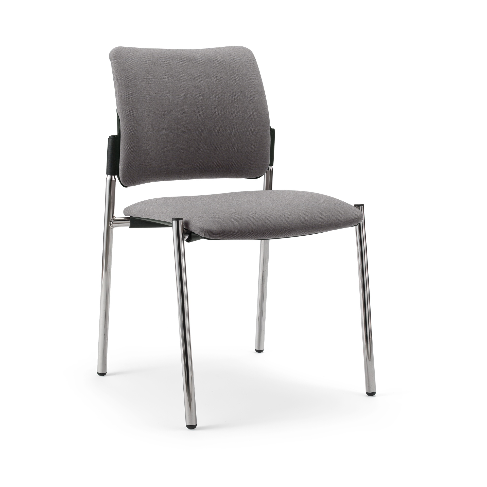 4-Fuss Stuhl Milani Maia Grau/Verchromt ohne Armlehnen, Neu – Perfekt für Büro und Empfang