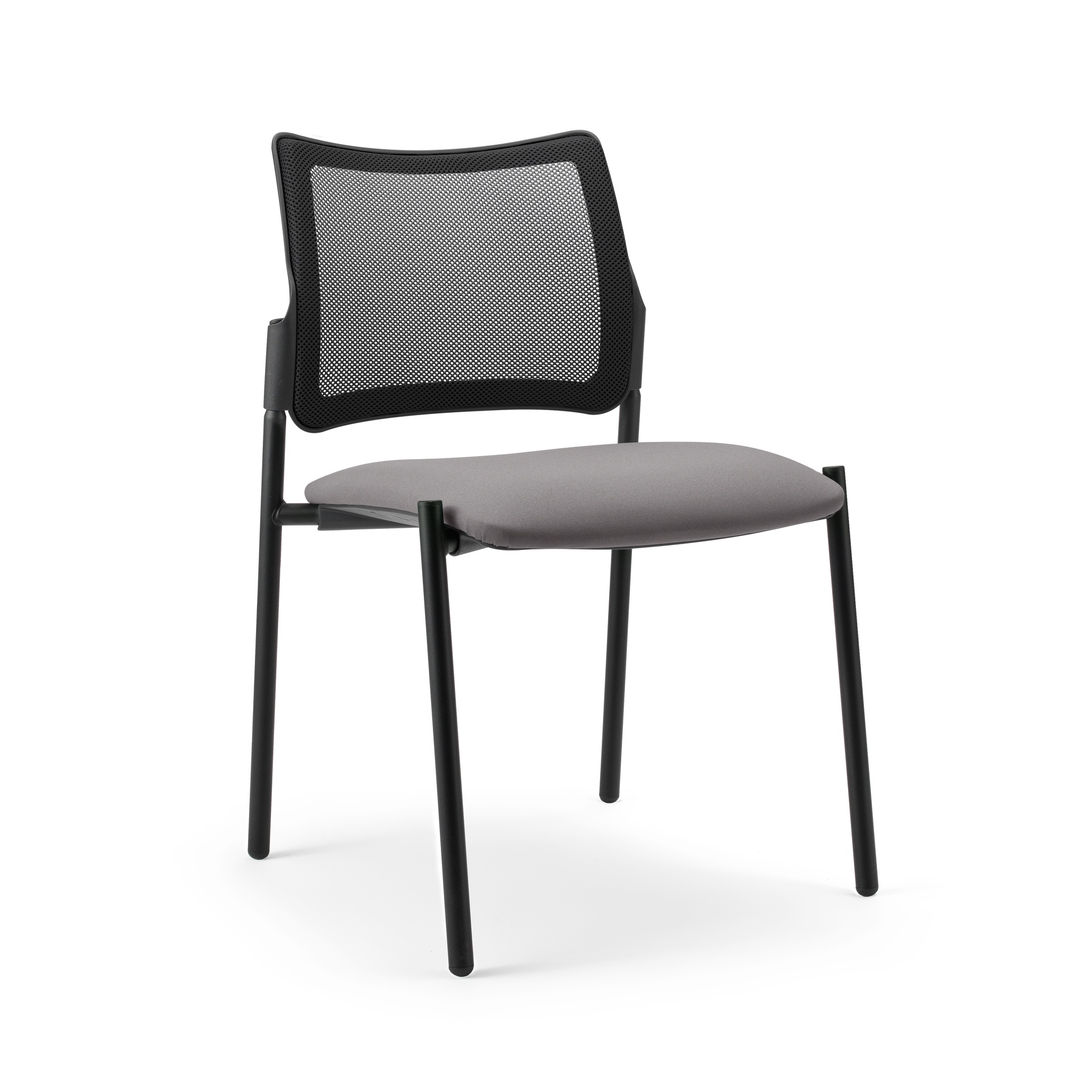 4-Fuss Stuhl Milani Maia Mesh Grau/Schwarz ohne Armlehnen, Neu – Perfekt für Büro und Empfang