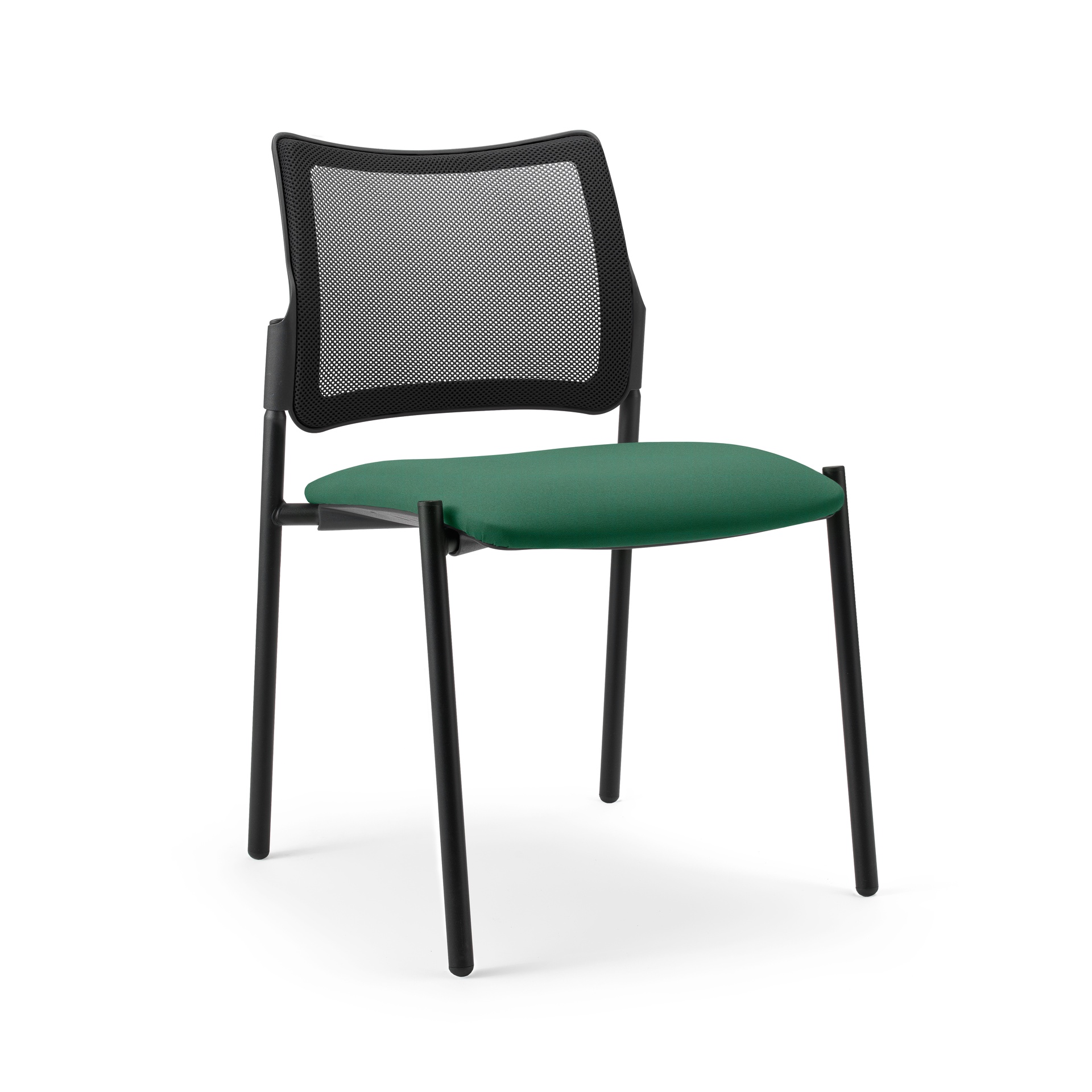 Image of 4-Fuss Stuhl Milani Maia Mesh Grün/Schwarz ohne Armlehnen, Neu – Perfekt für Büro und Empfang