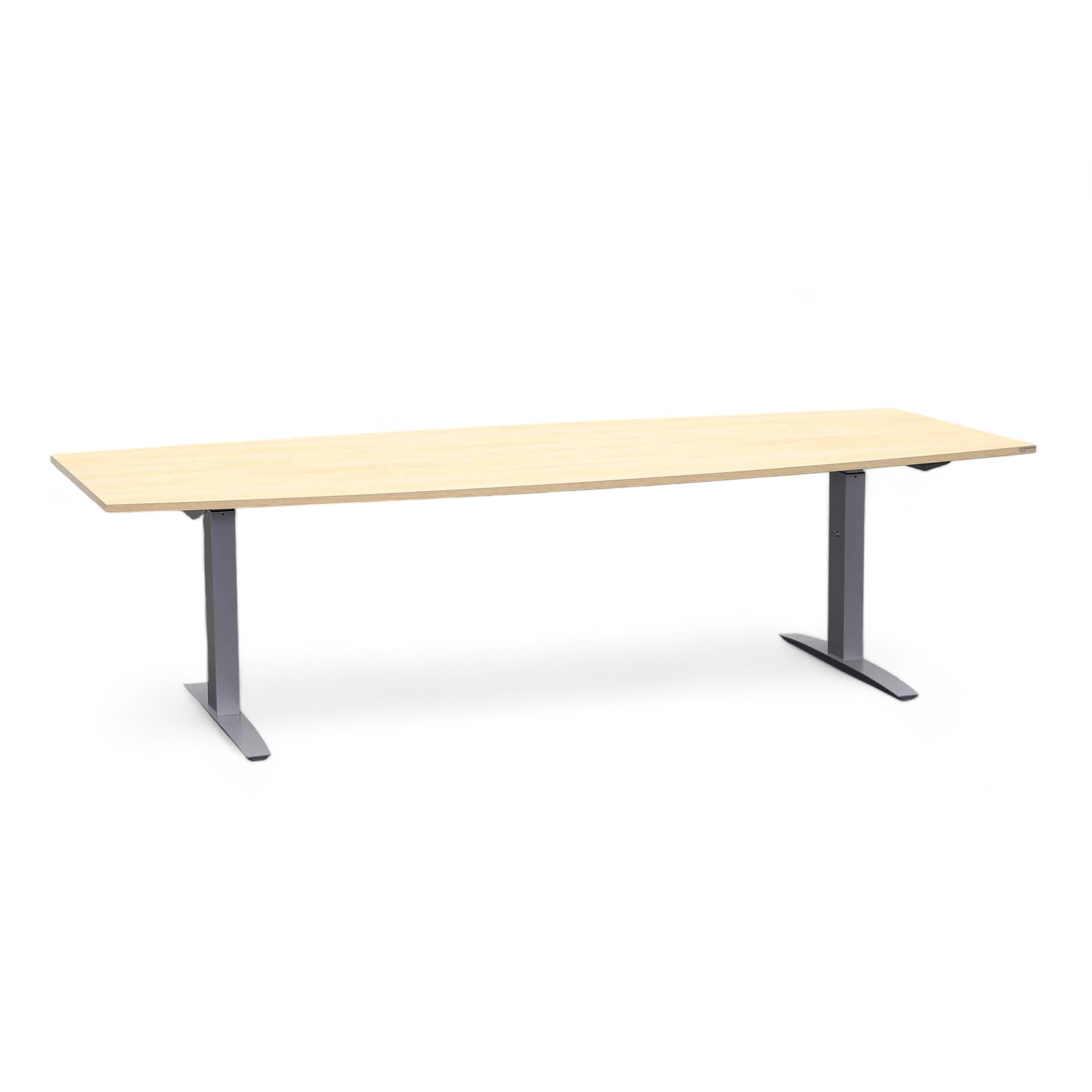 Image of Grosser Konferenztisch Tradingzone Proline 240x100 cm, Eiche/Silbergrau, Bootsform, Neu, Tisch - Für professionelle Meetings