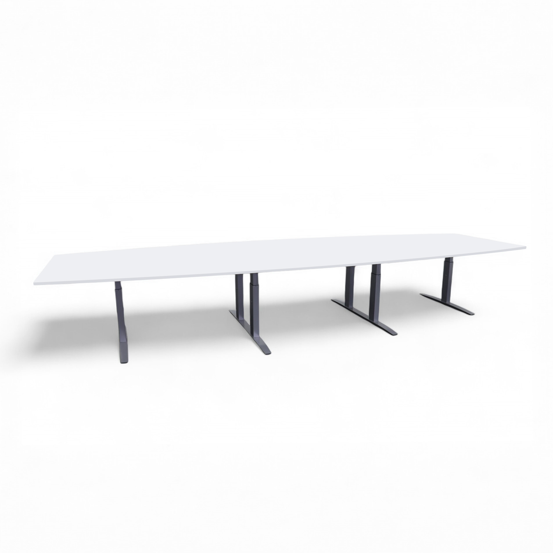 Grande table de conférence Tradingzone Proline 500x160 cm, Gris blanc/Gris argenté, En forme de bateau, Nouveau, Table - Pour les réunions professionnelles
