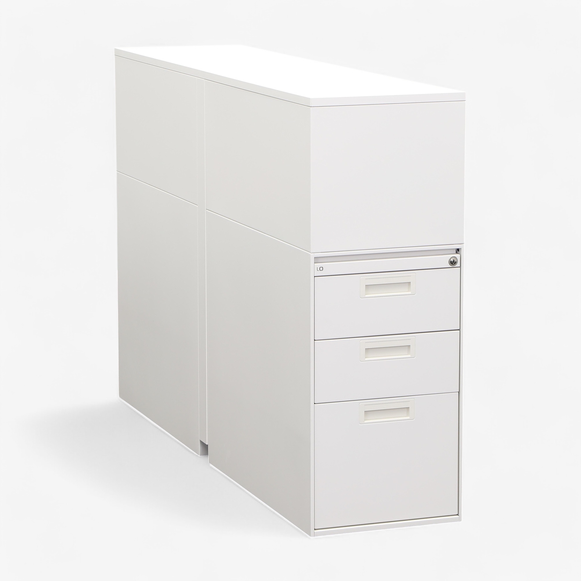 Hochcontainer Lista LO, weiss, Metall (Weiss, Gut, Mit Schlüssel)