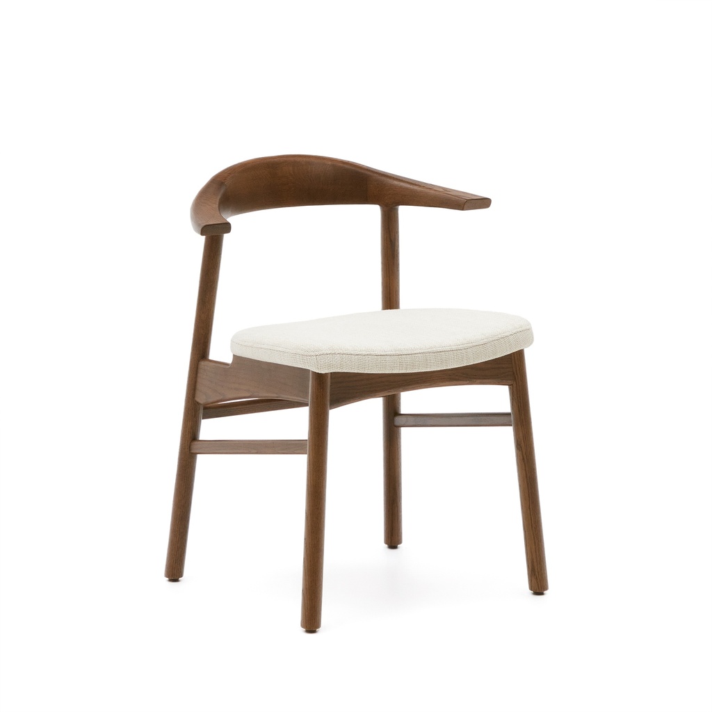Kave Home Timons Stuhl abnehmbarer Bezug Chenille (Sehr gut, Beige, Braun)