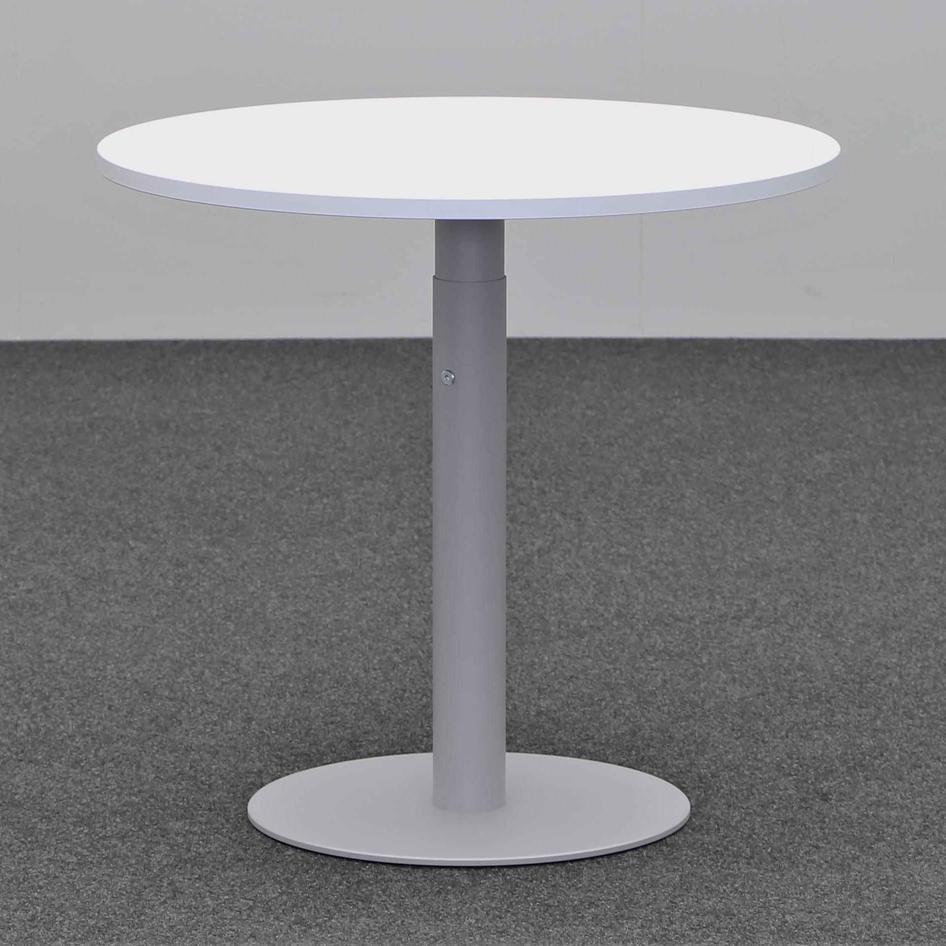 Image of Sitzungstisch Tradingzone Proline 80x80 cm, Weissgrau/Silbergrau, Rund, Neu, Tisch - Für professionelle Meetings