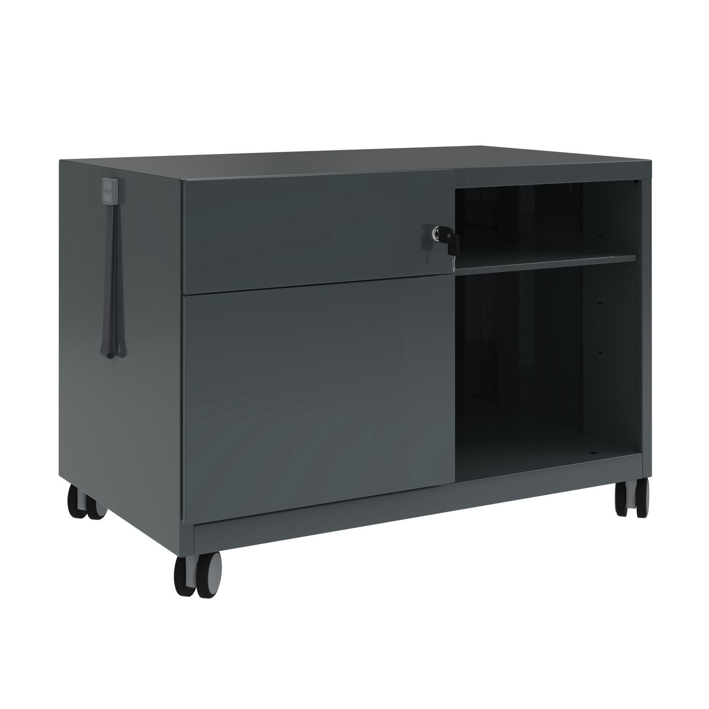 Büro Caddy Bisley Note Schublade links (Anthrazit, Neu, Mit Schlüssel)