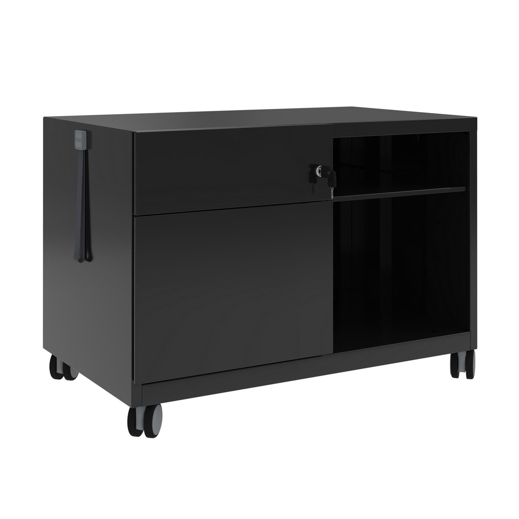 Büro Caddy Bisley Note Schublade links (Schwarz, Neu, mit Schlüssel)