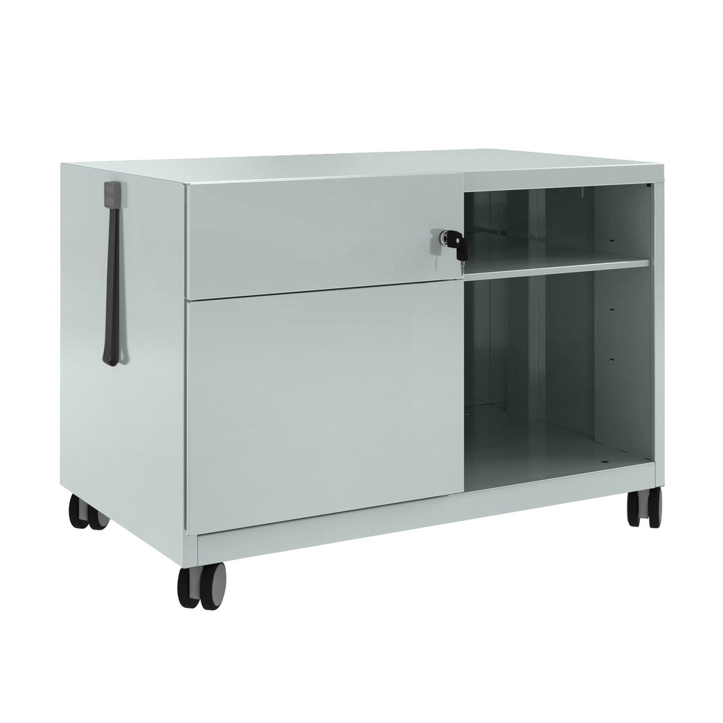 Büro Caddy Bisley Note Schublade links (Silbergrau, Neu, mit Schlüssel)