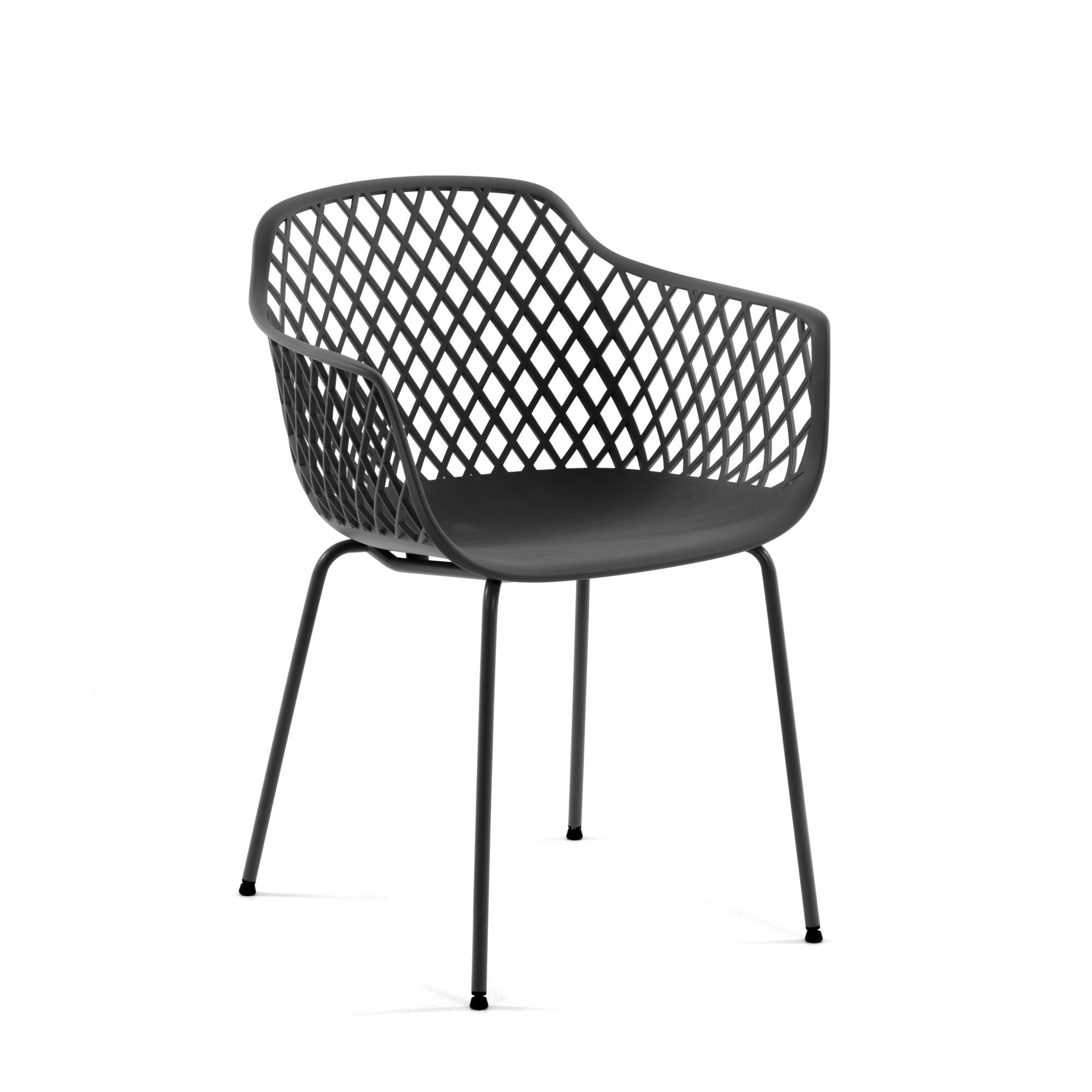 Kave Home Quinn Gartenstuhl (Grau, Neu)