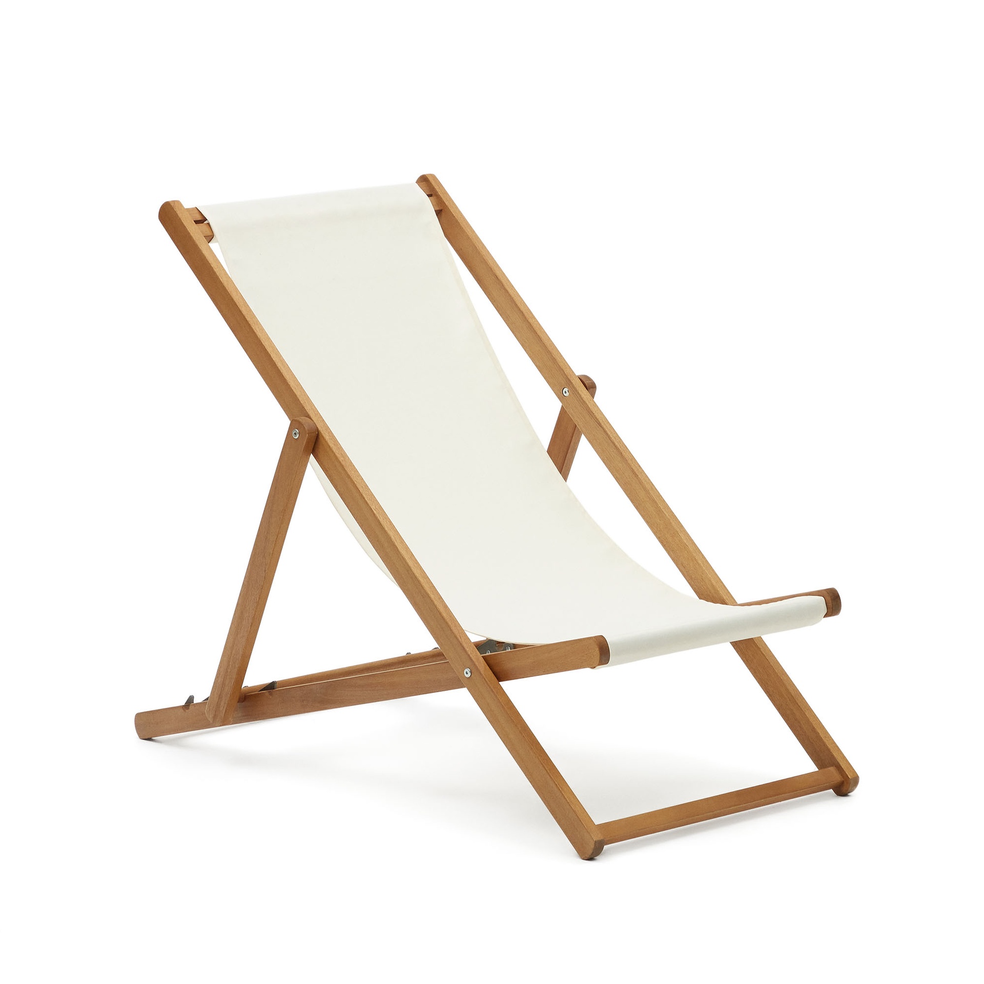 Kave Home Chaise longue pliante Adredna (Blanc, Nouveau)